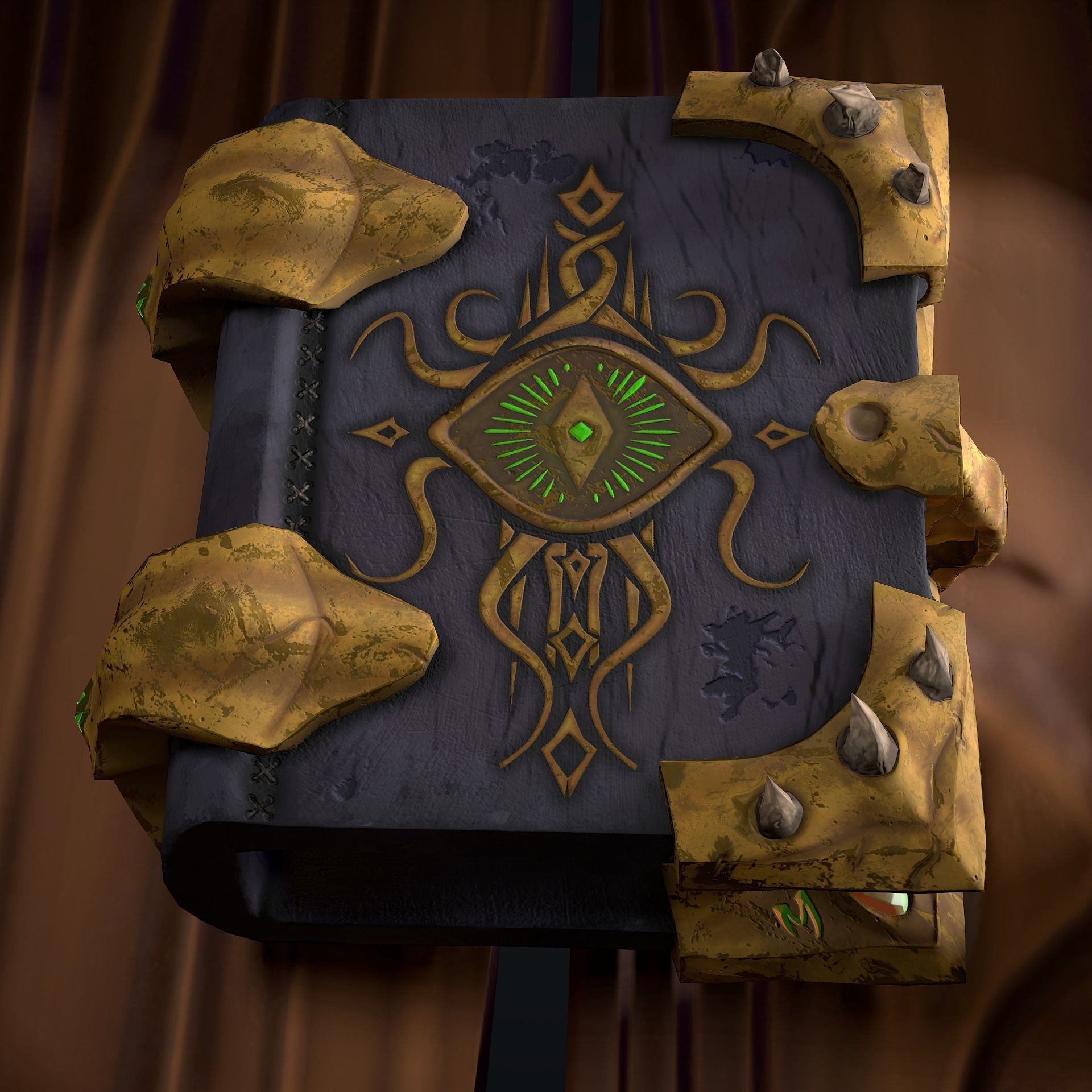 Old Magical Book Low-poly 3D model_4