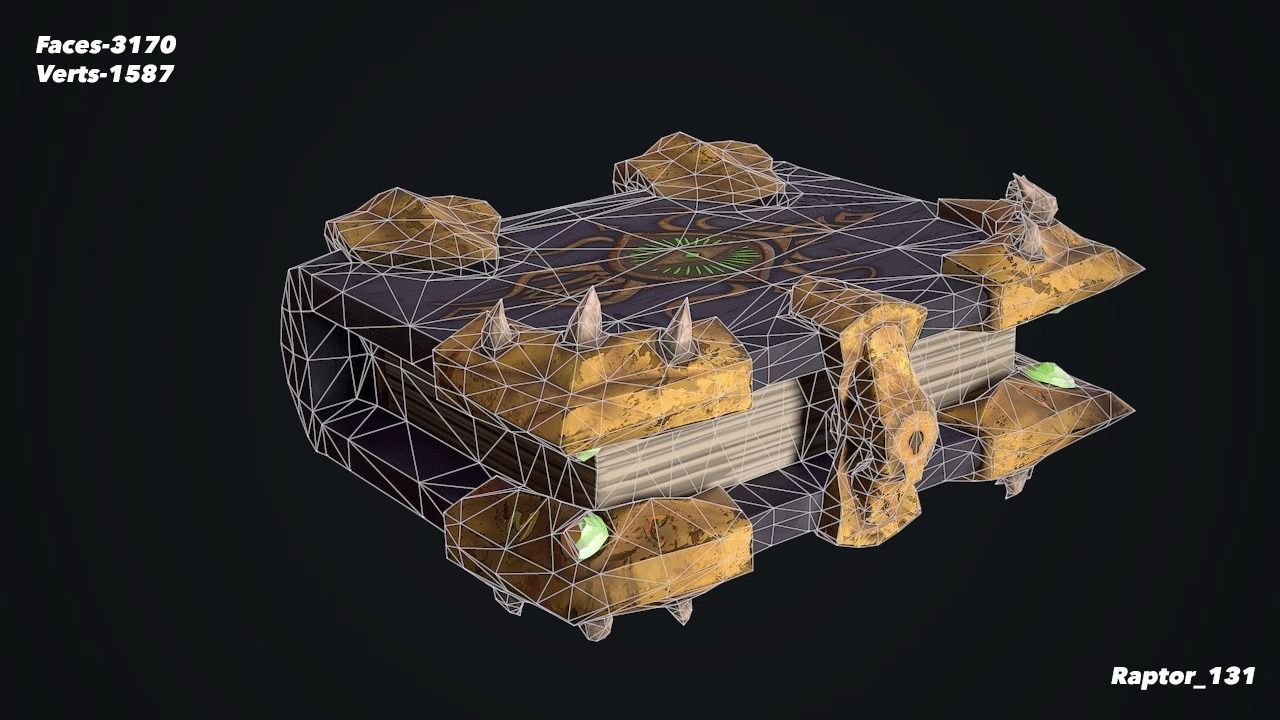Old Magical Book Low-poly 3D model_11