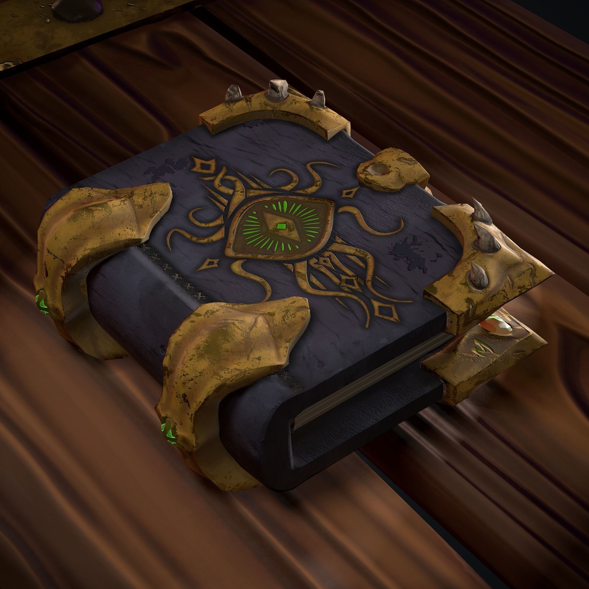 Old Magical Book Low-poly 3D model_3