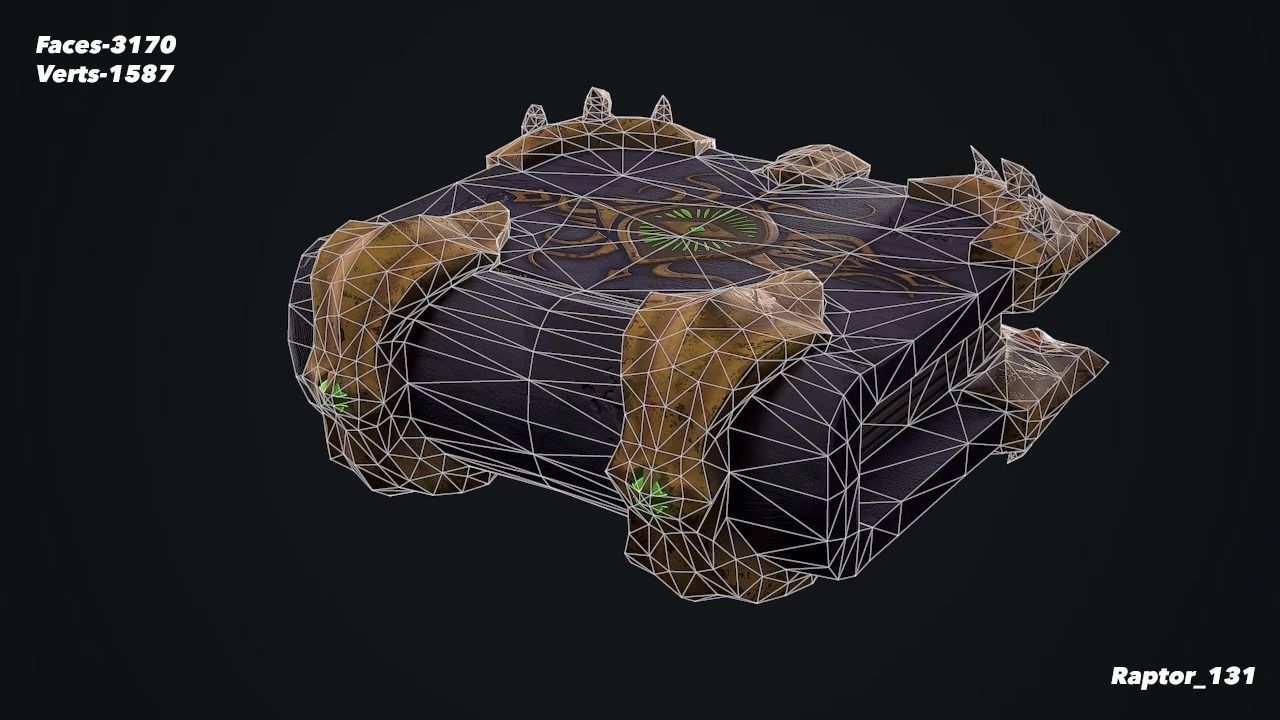 Old Magical Book Low-poly 3D model_9