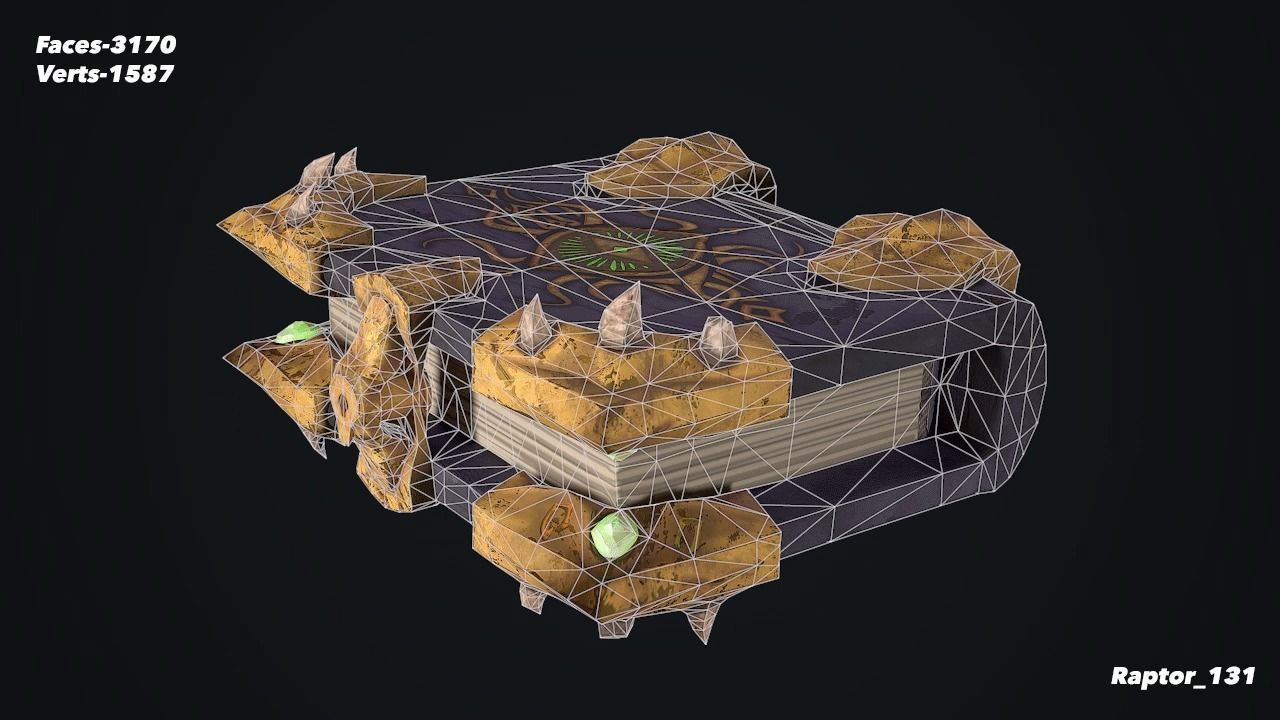 Old Magical Book Low-poly 3D model_6
