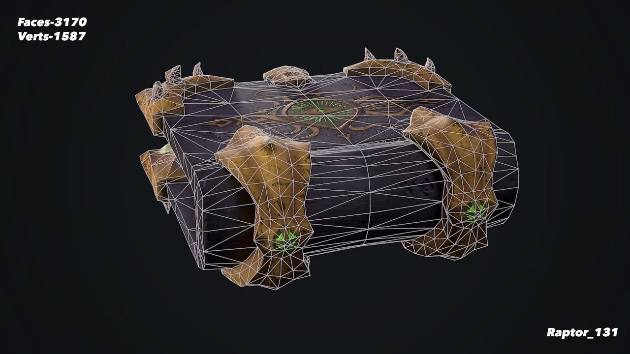 Old Magical Book Low-poly 3D model_8