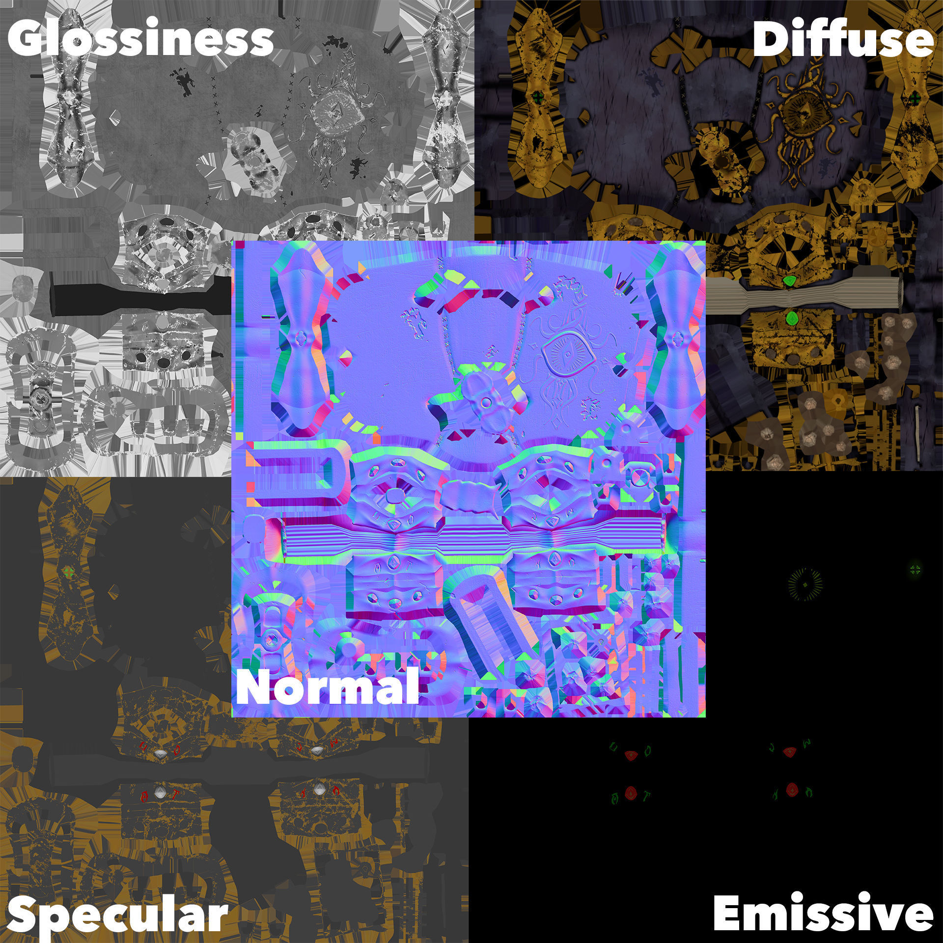 Old Magical Book Low-poly 3D model_5