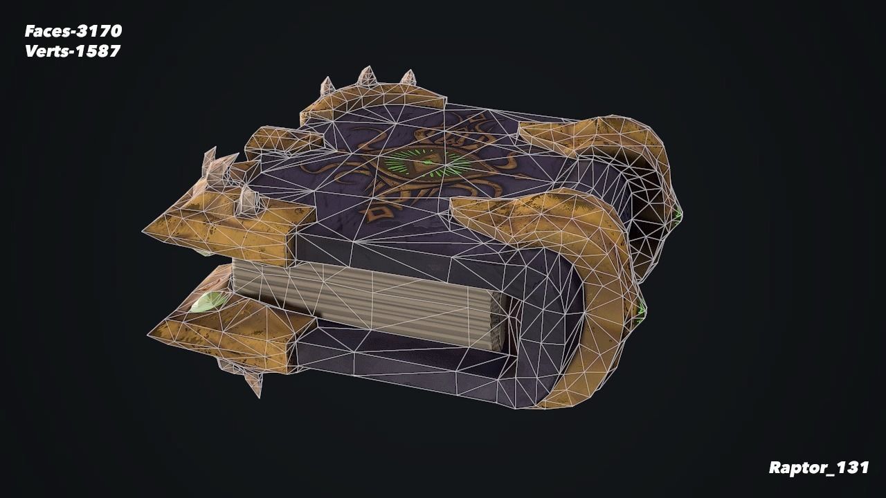 Old Magical Book Low-poly 3D model_7