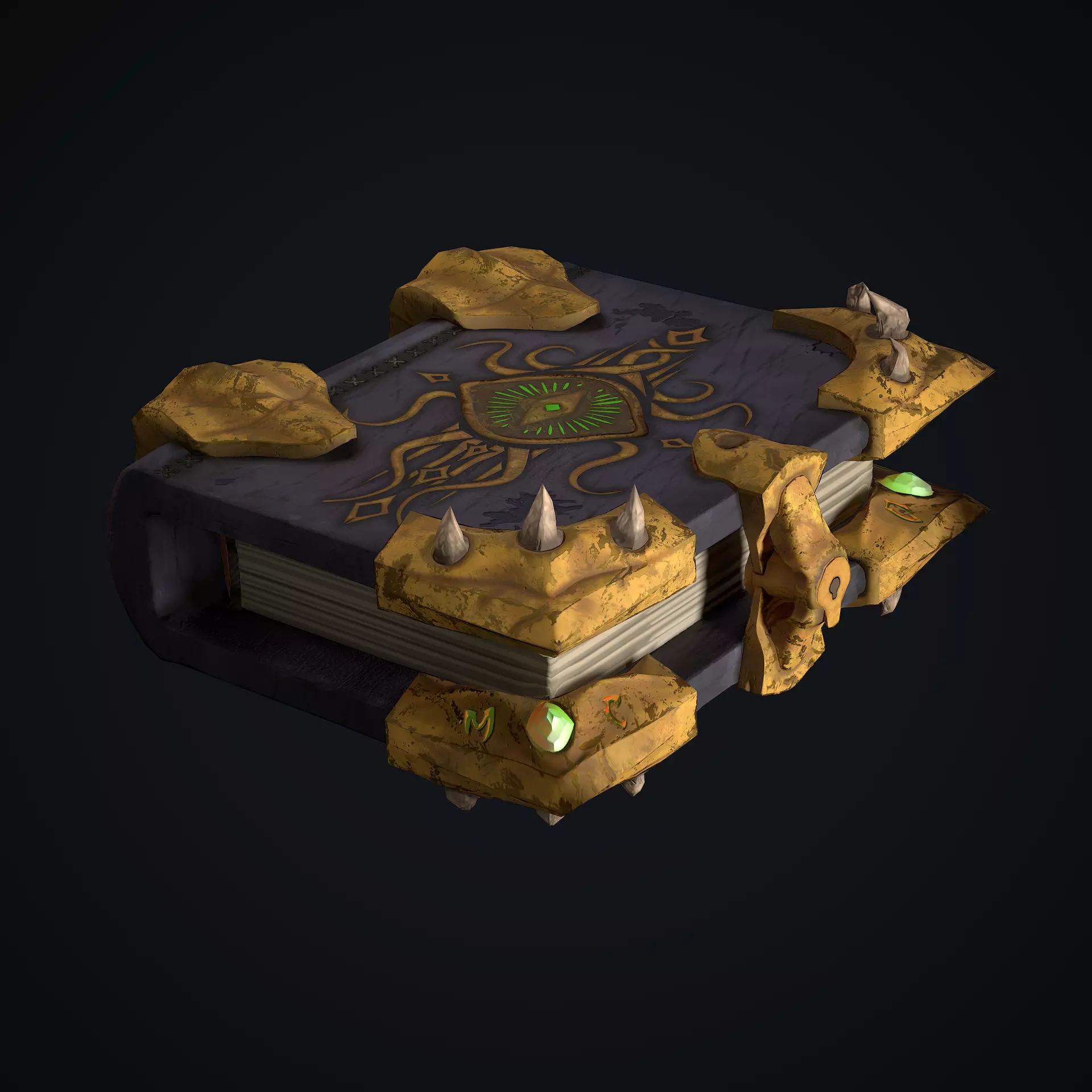 Old Magical Book Low-poly 3D model_0