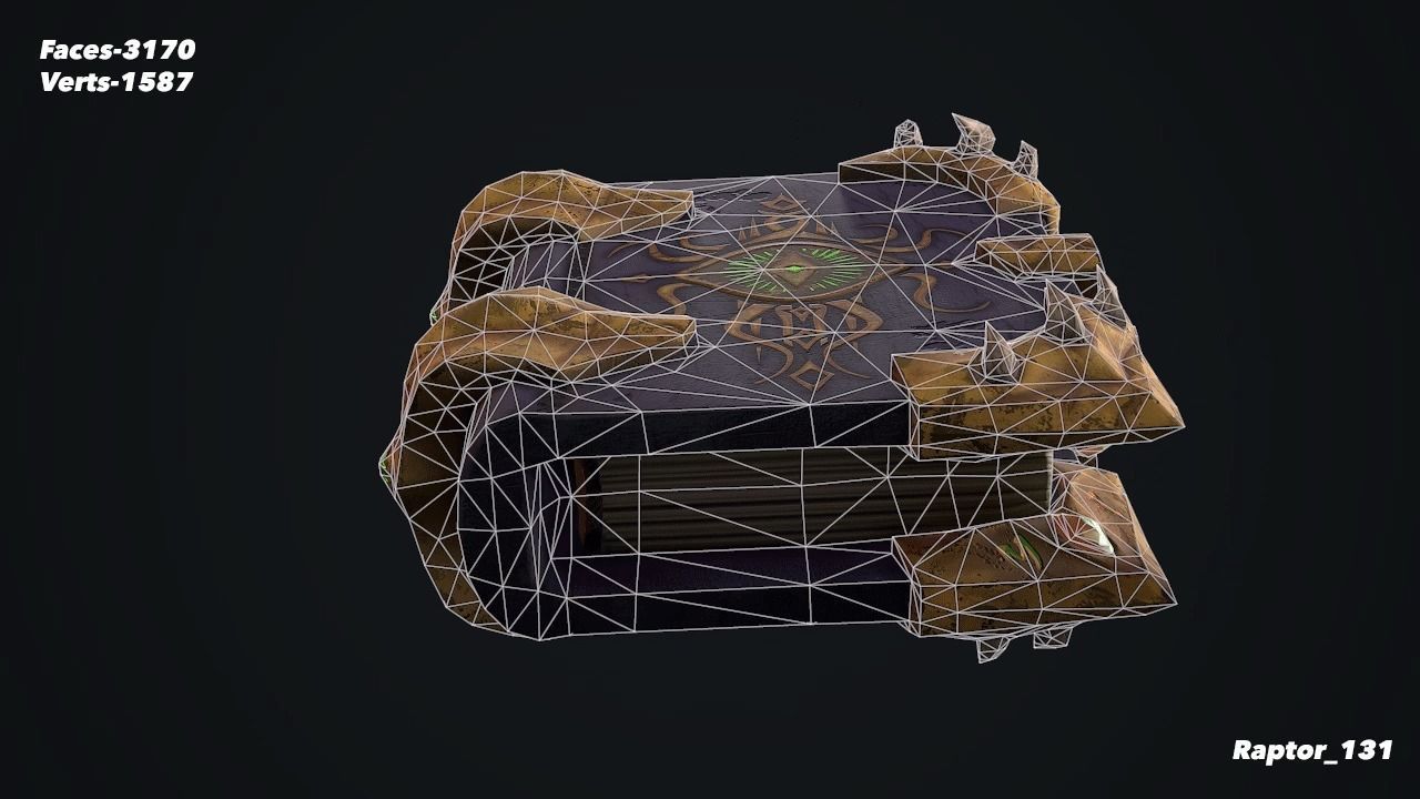 Old Magical Book Low-poly 3D model_10