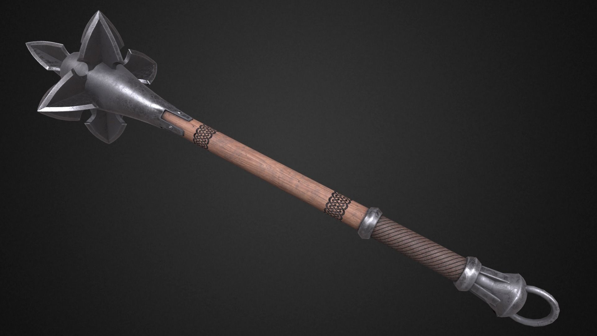 5 Maces pack 3D Model Collection_29