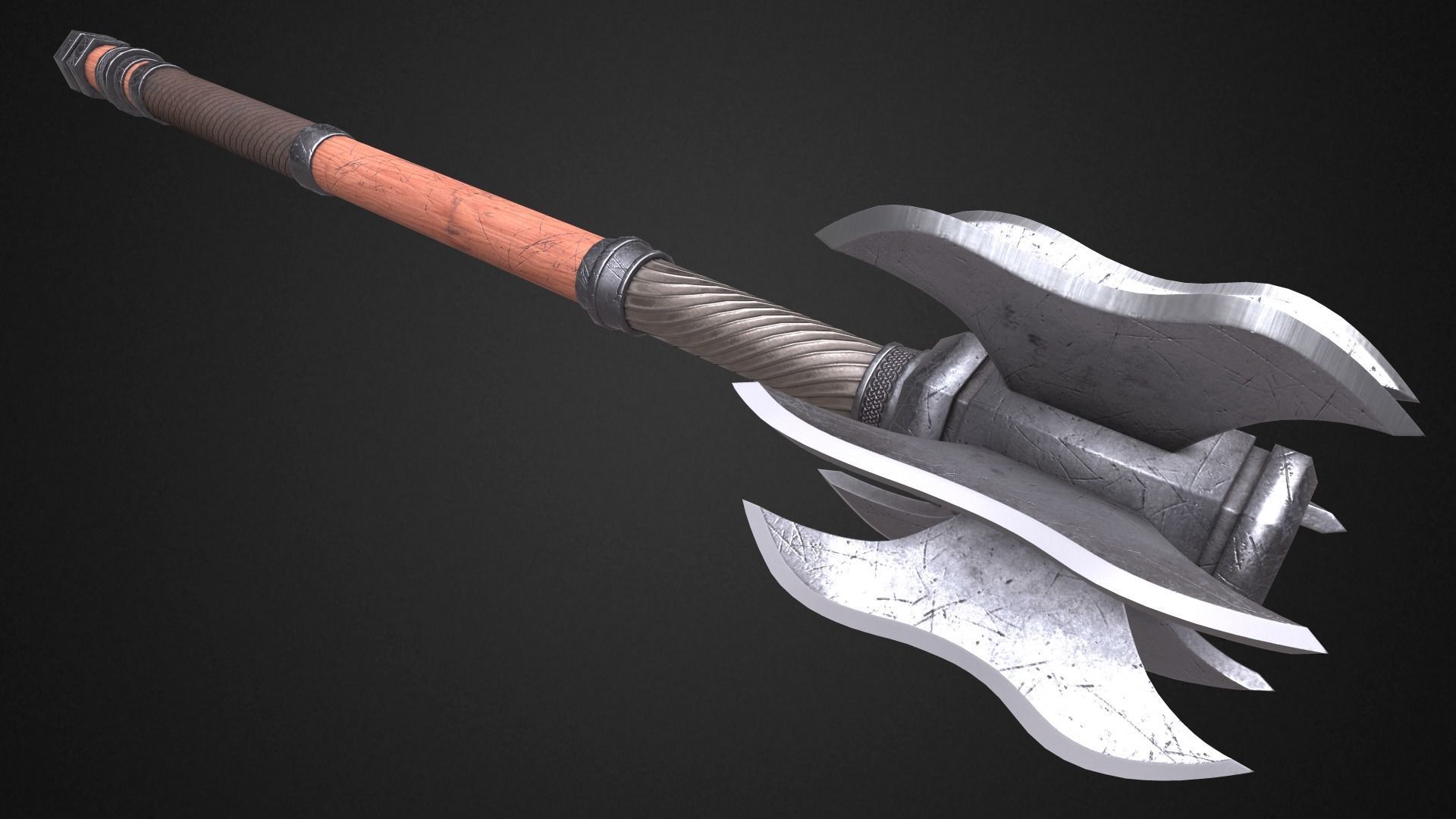 5 Maces pack 3D Model Collection_11