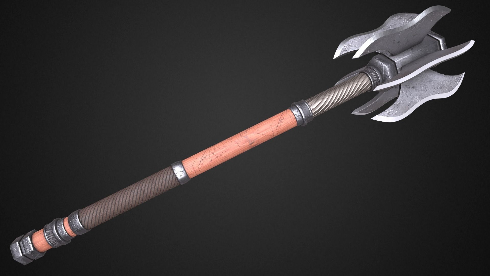 5 Maces pack 3D Model Collection_9