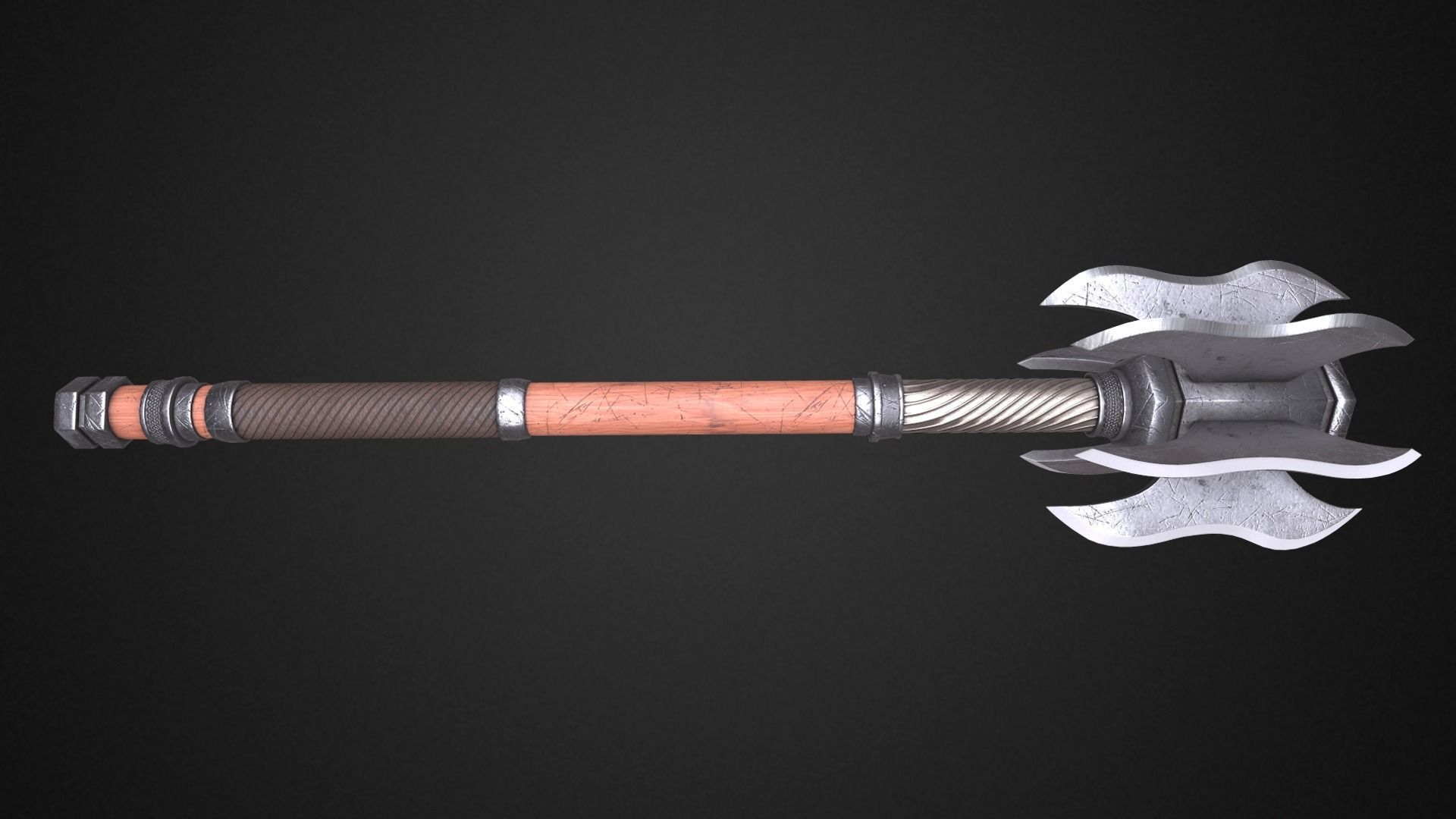 5 Maces pack 3D Model Collection_7