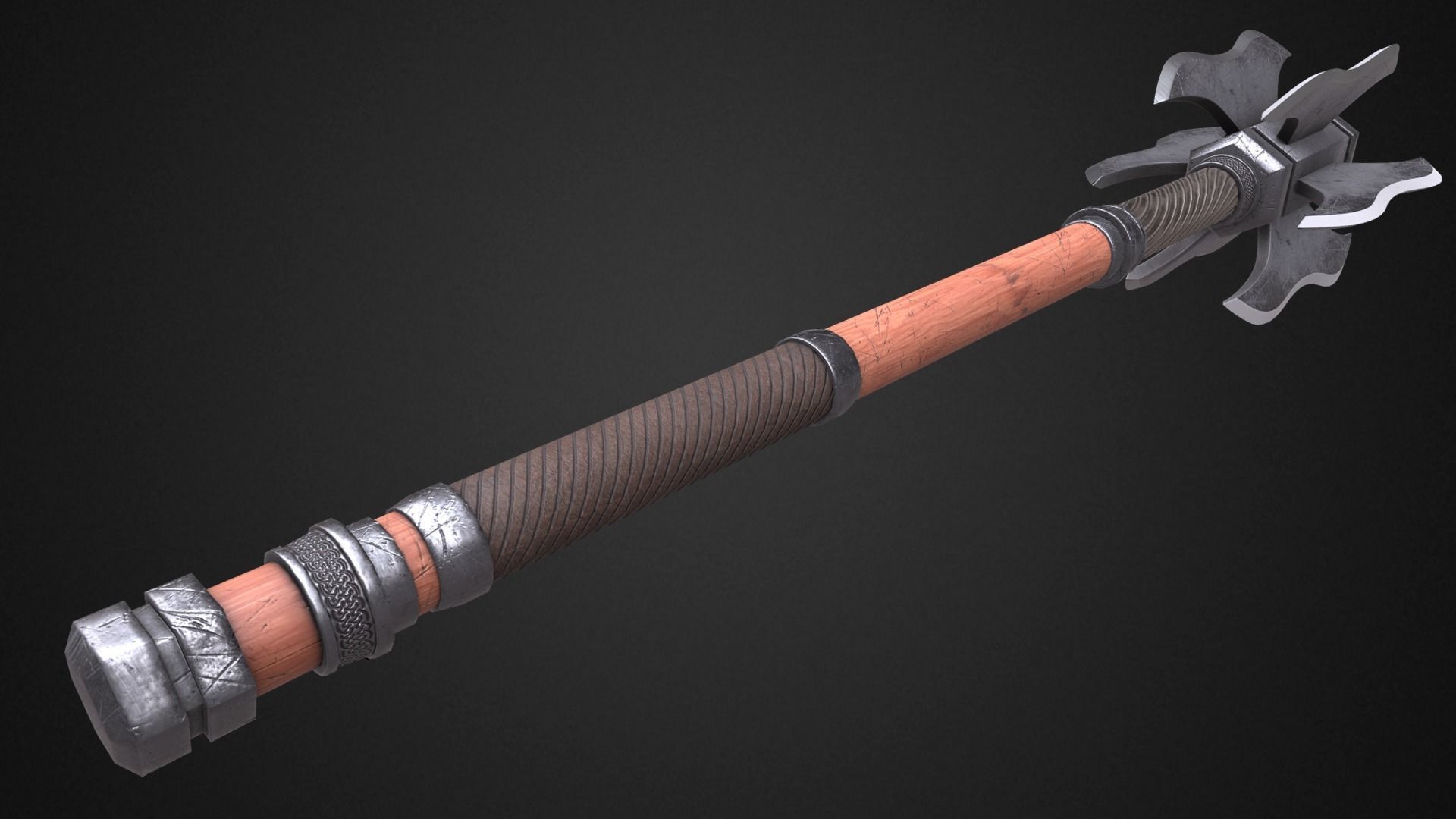 5 Maces pack 3D Model Collection_10