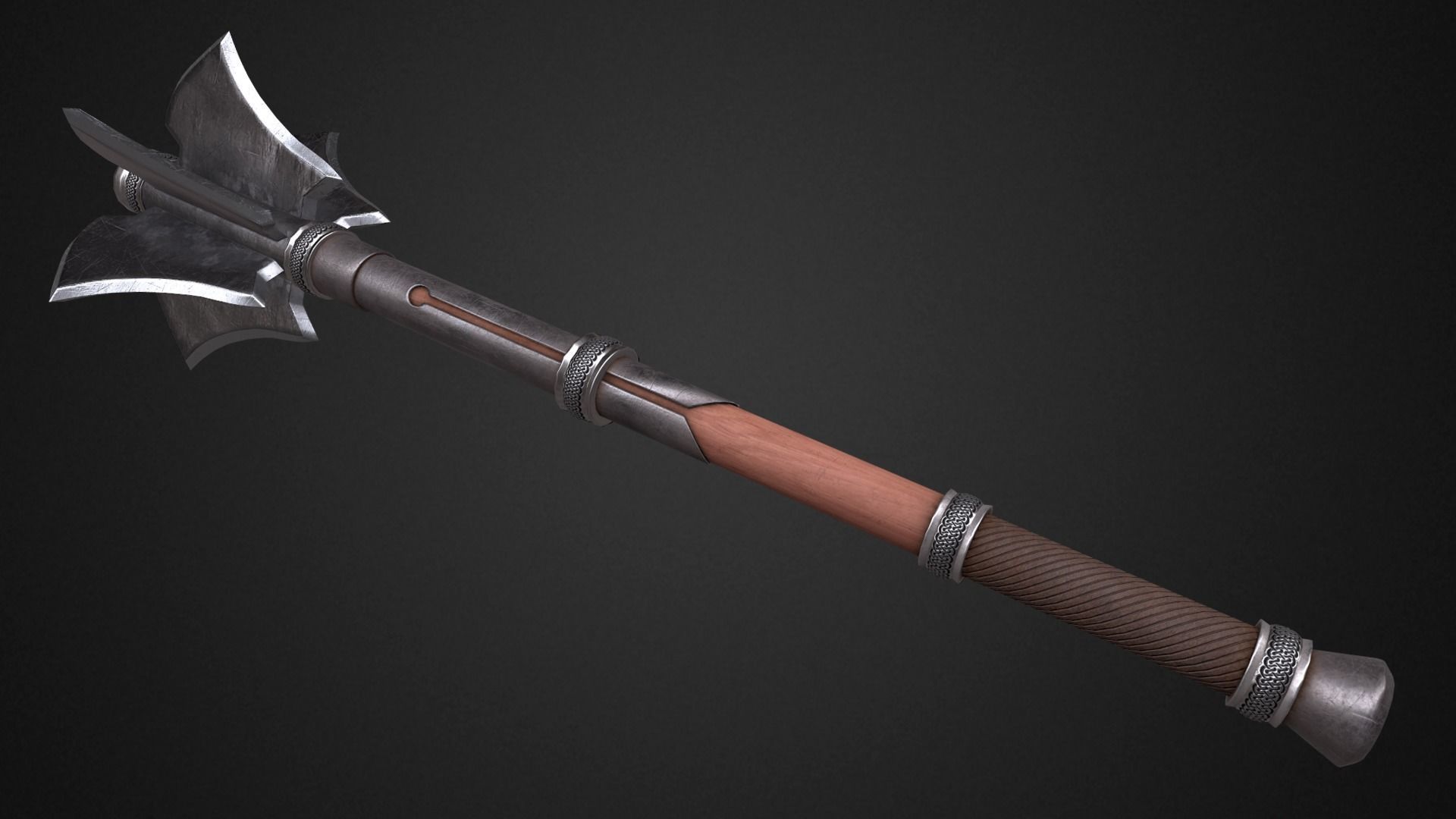 5 Maces pack 3D Model Collection_19