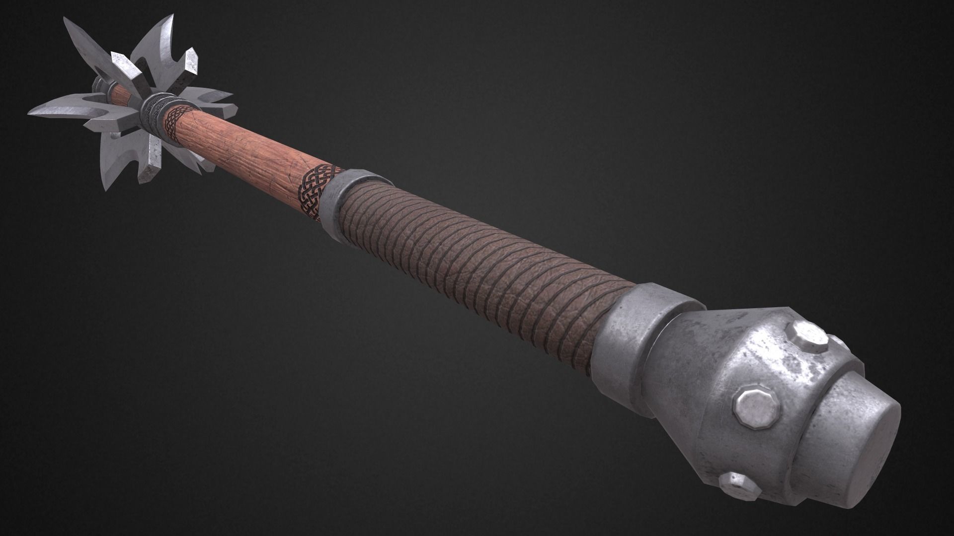 5 Maces pack 3D Model Collection_23