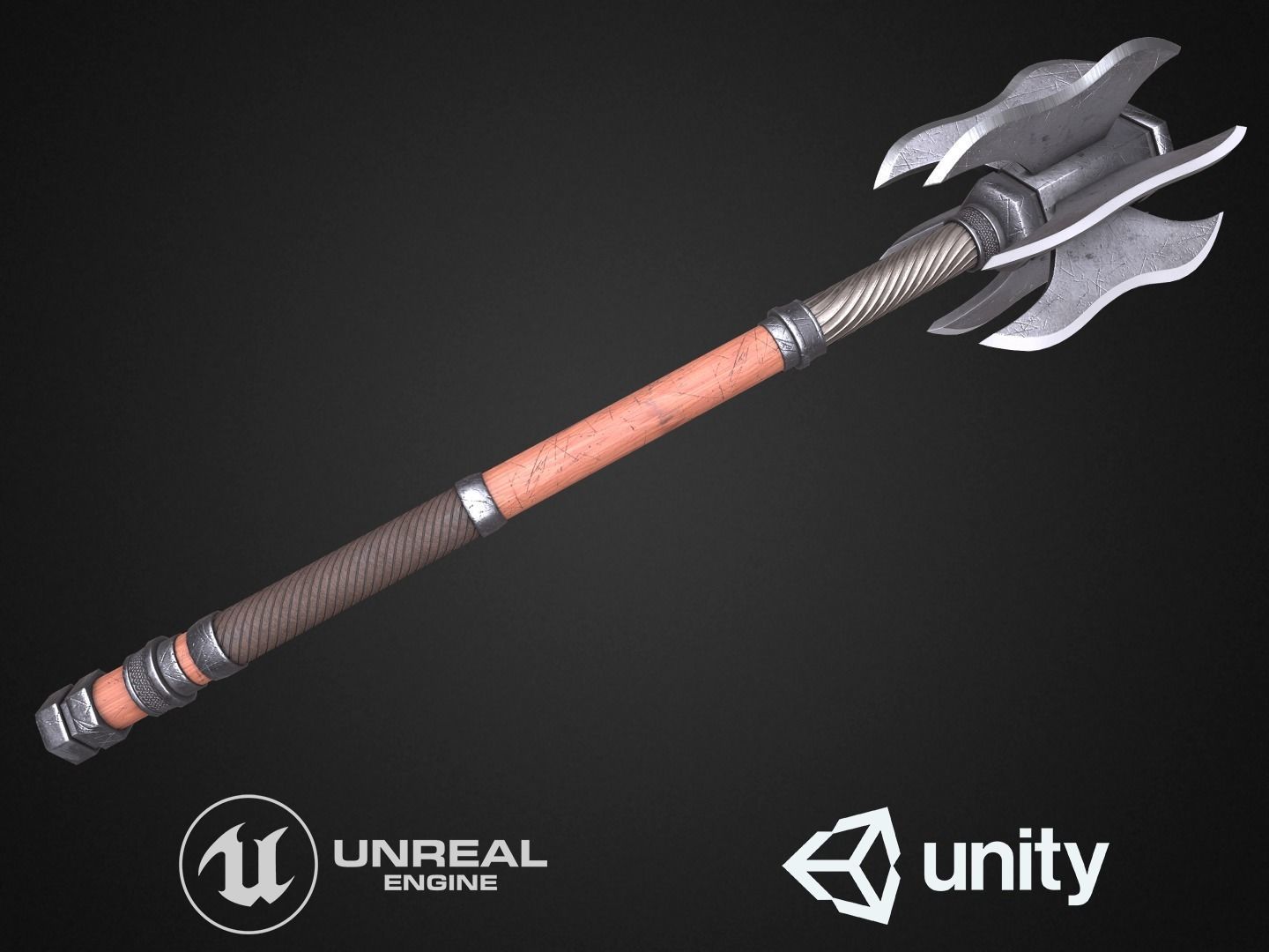 5 Maces pack 3D Model Collection_6