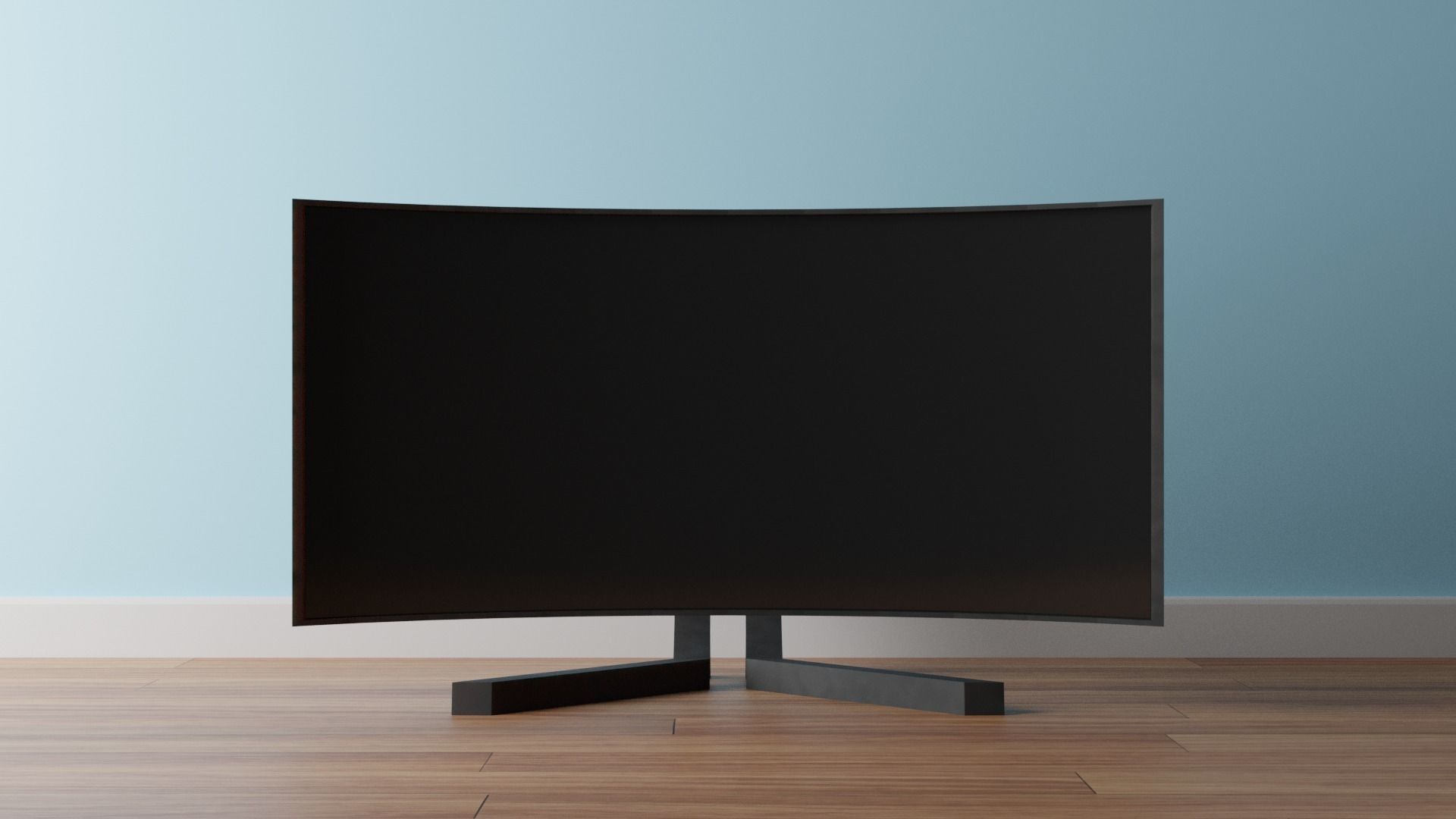Curved Gaming Monitor Free 3D model_1