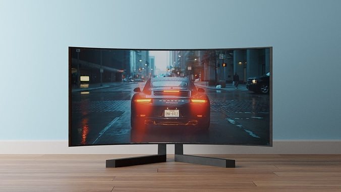 Curved Gaming Monitor Free 3D model