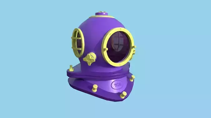 Diving Helmet 10 - Purple Cartoon - Character Design Fashion