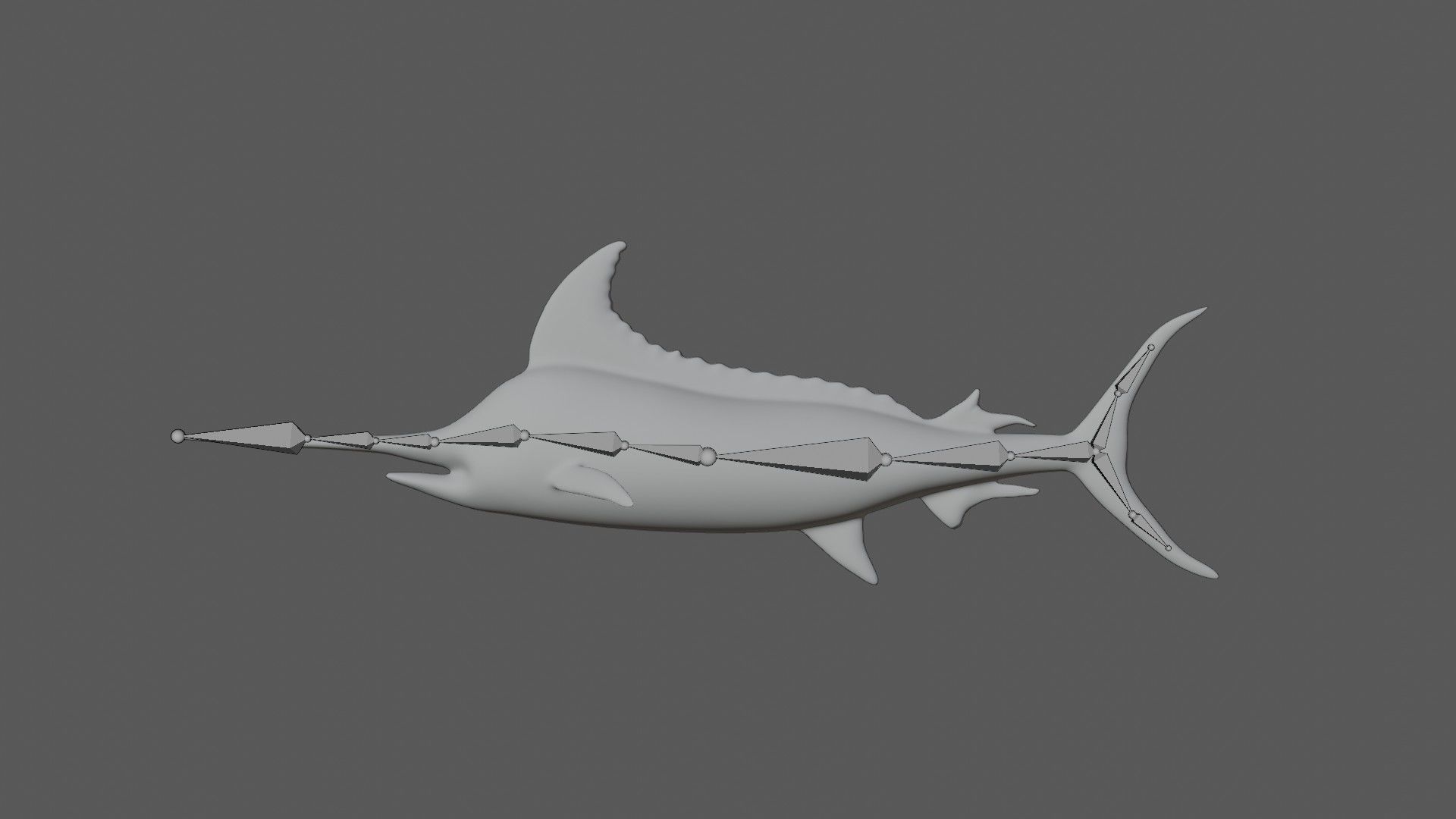Merlin swordfish Low-poly 3D model_6