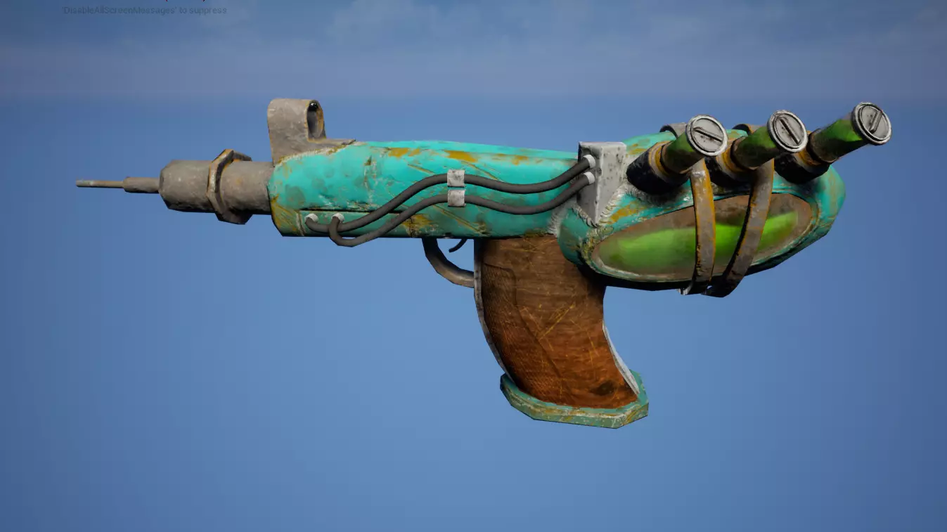 post apocalyptic gun pbr game ready Free low-poly 3D model