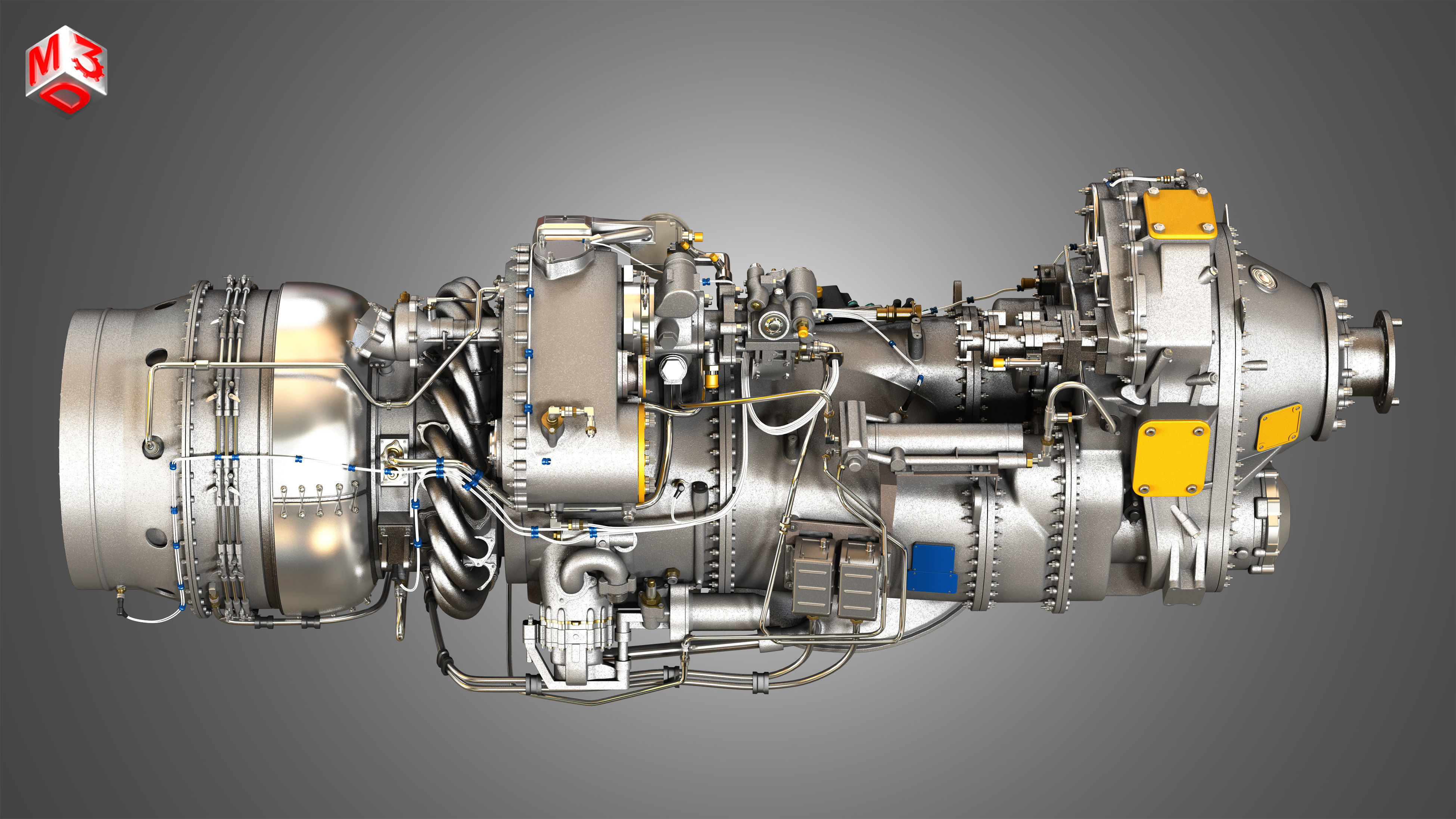 PW Canada - PW100 Turboprop Engine 3D model_14