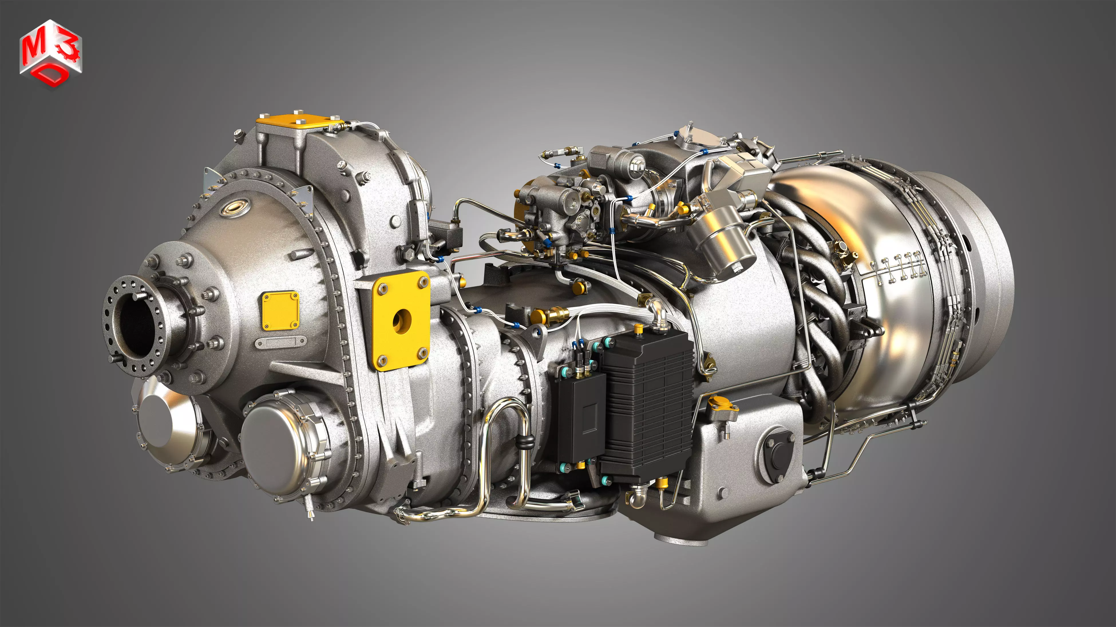 PW Canada - PW100 Turboprop Engine 3D model_0