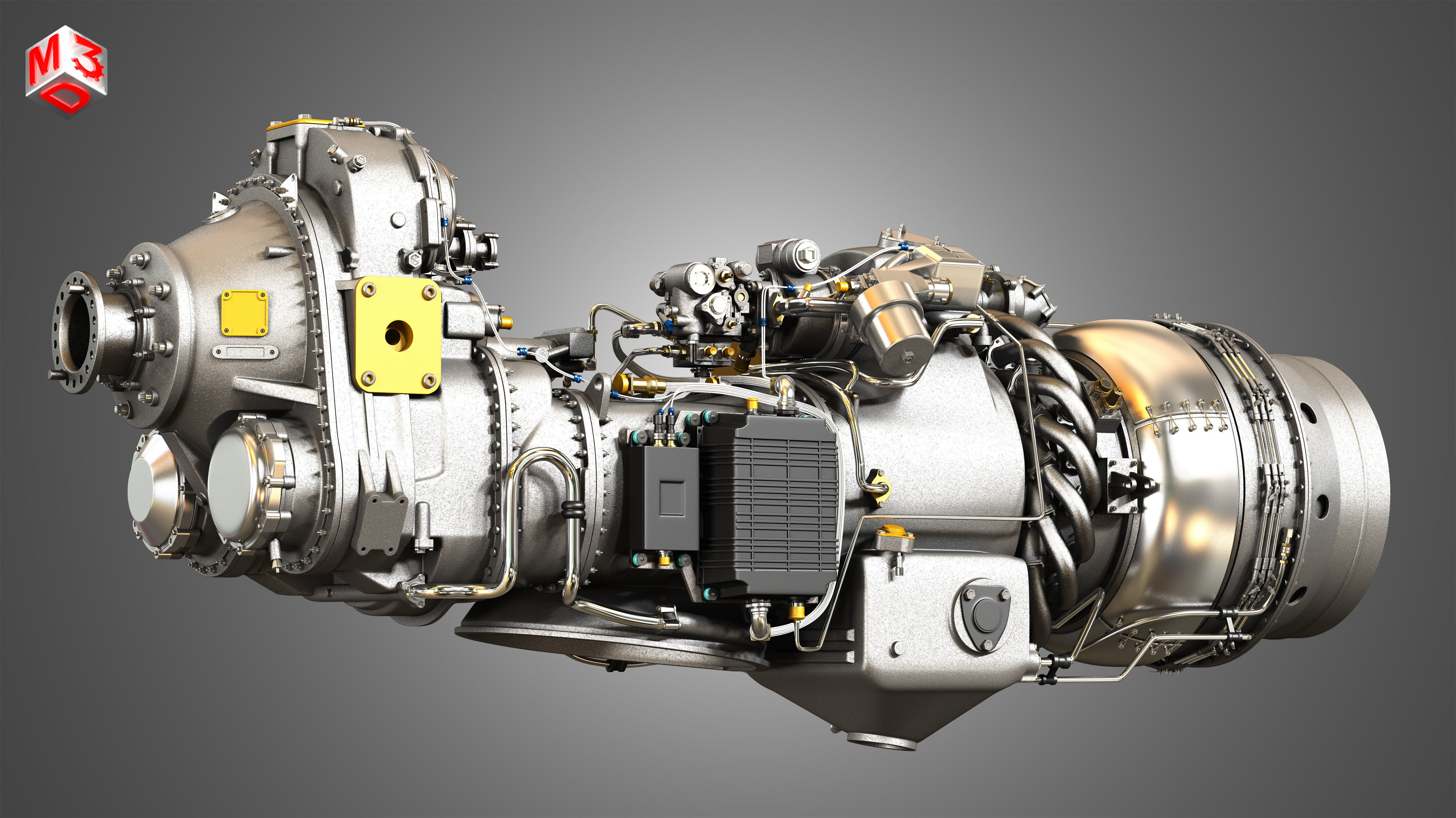 PW Canada - PW100 Turboprop Engine 3D model_7