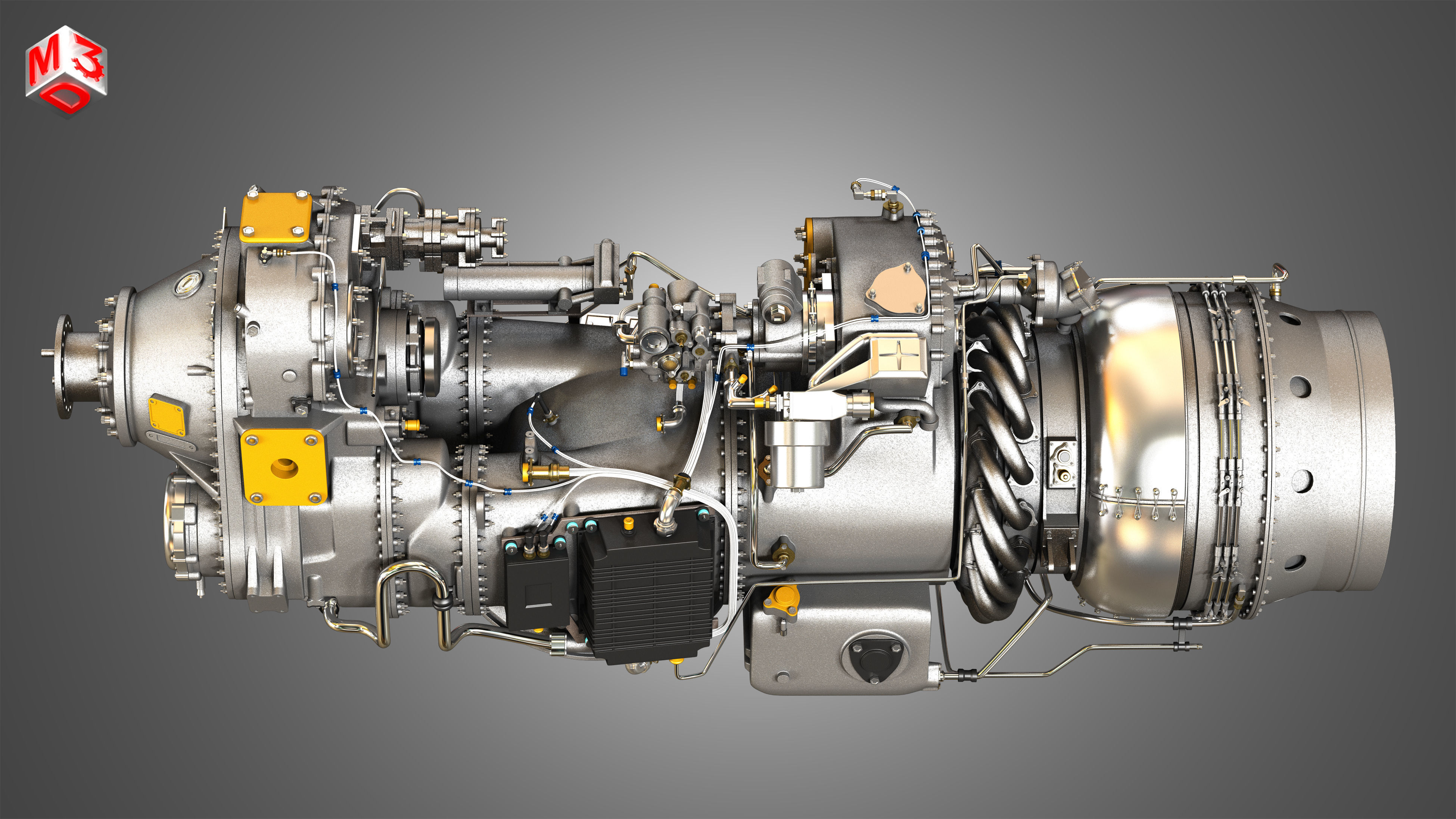 PW Canada - PW100 Turboprop Engine 3D model_13