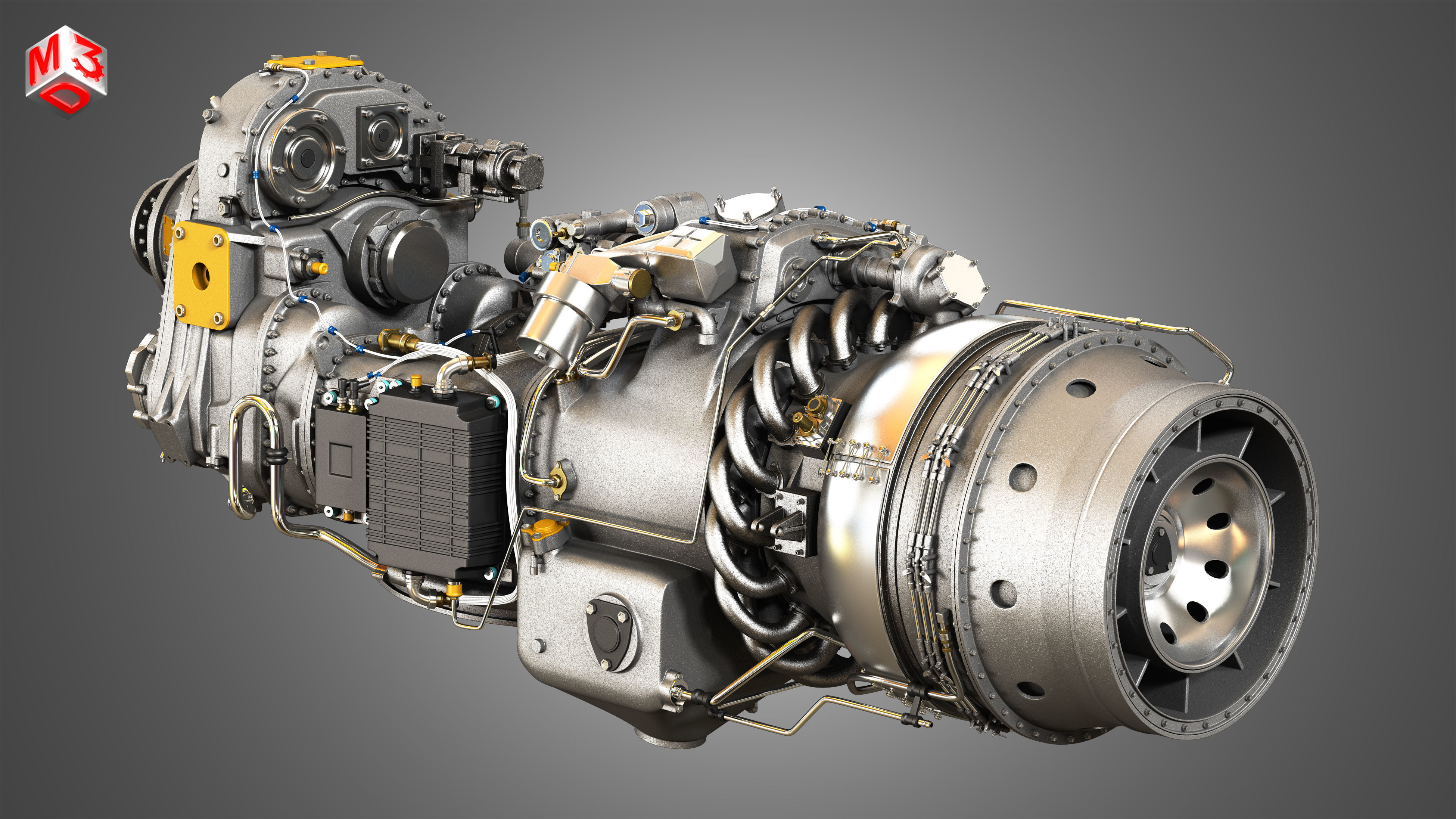 PW Canada - PW100 Turboprop Engine 3D model_4