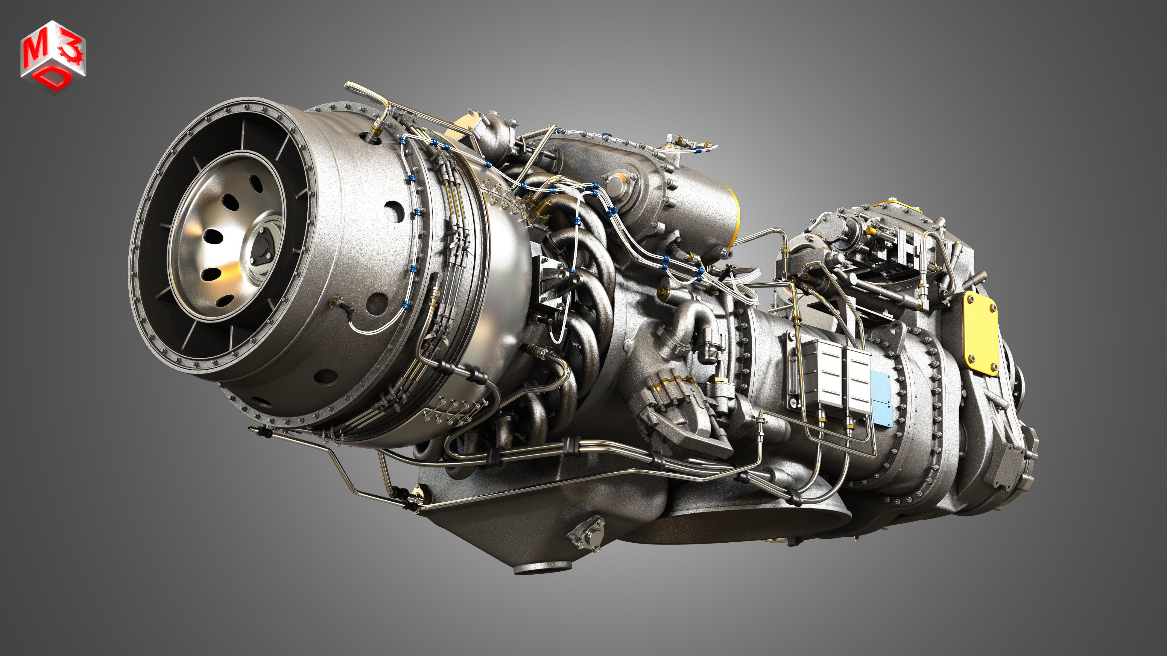 PW Canada - PW100 Turboprop Engine 3D model_12