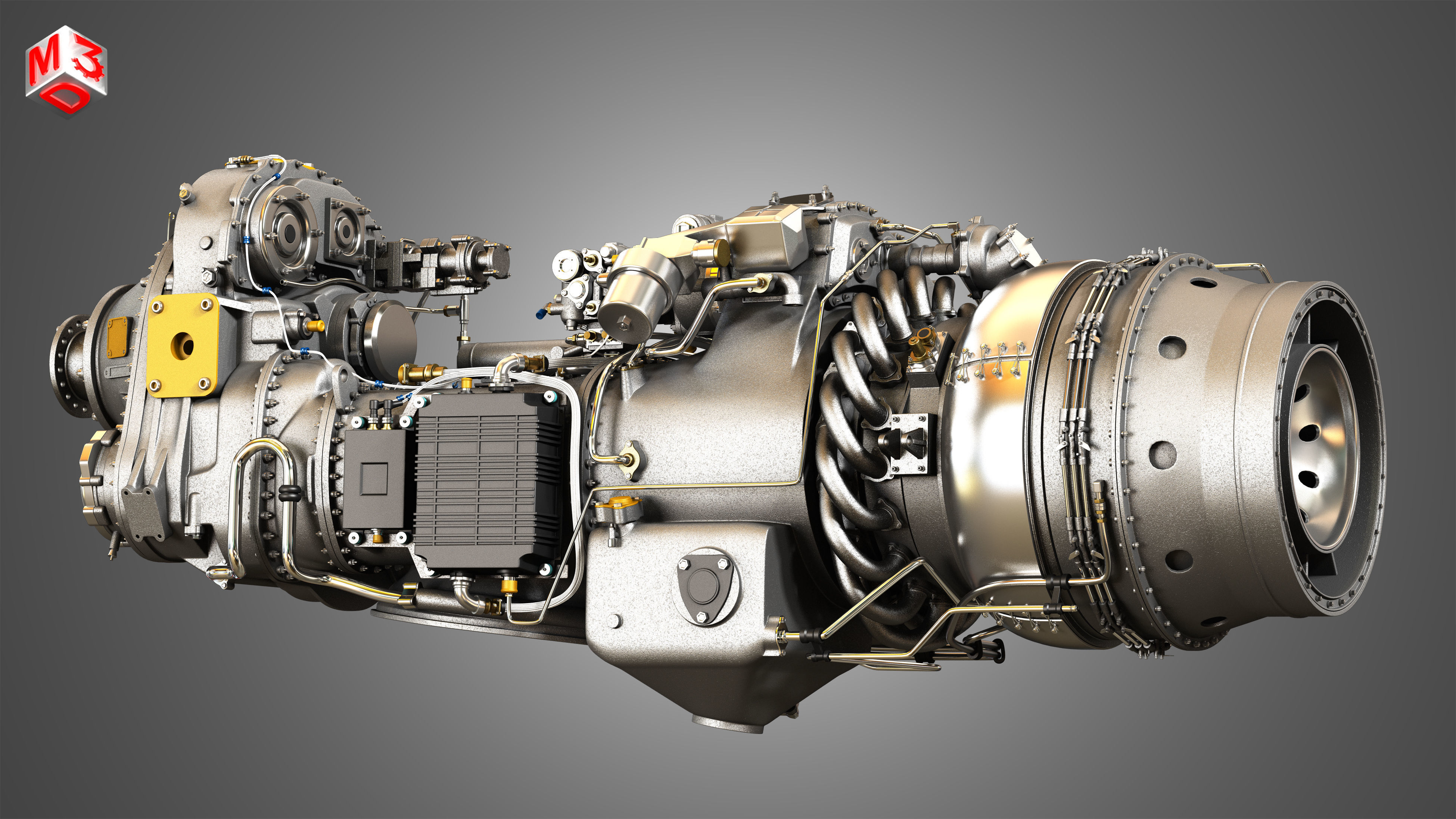 PW Canada - PW100 Turboprop Engine 3D model_10