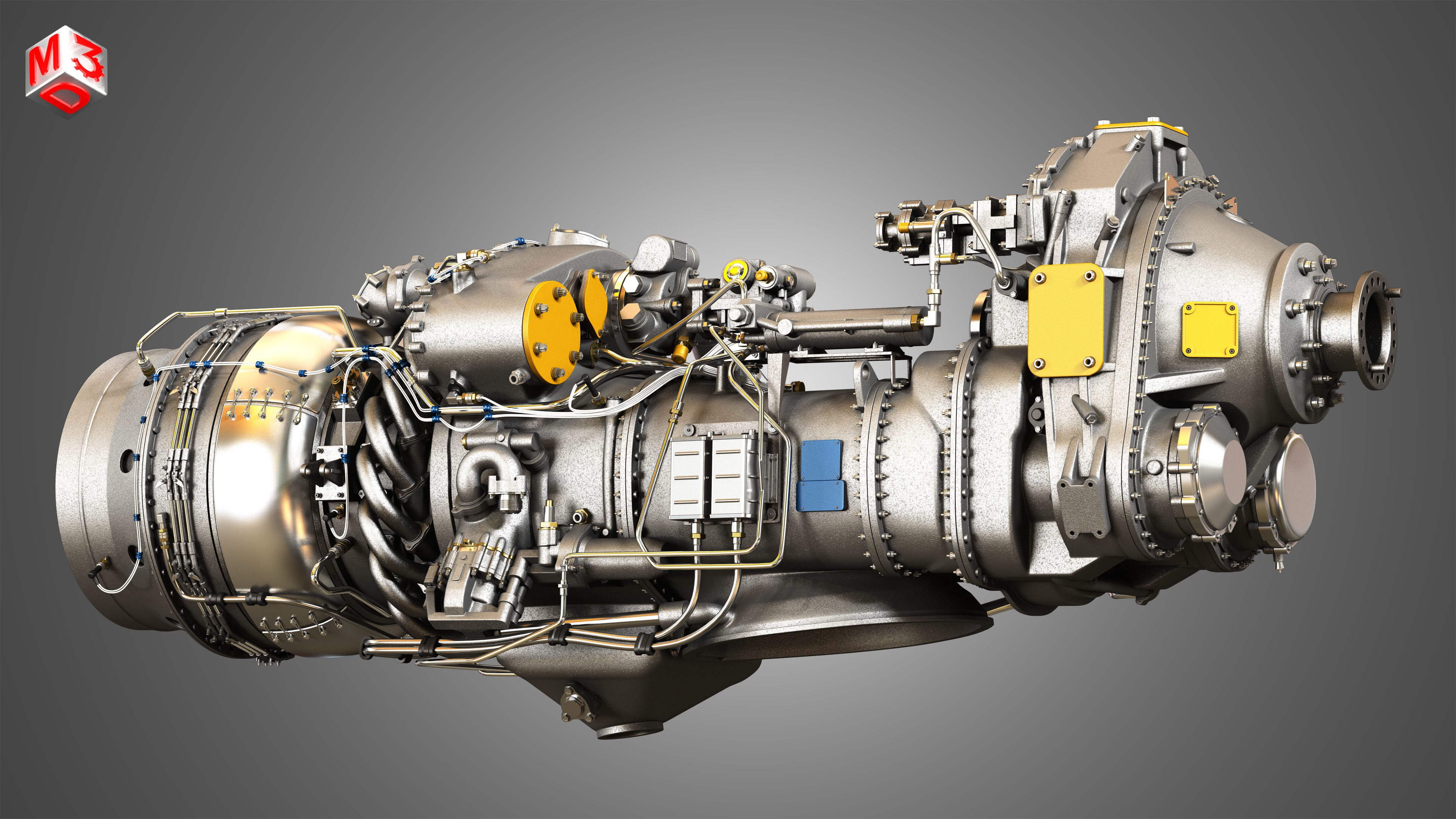 PW Canada - PW100 Turboprop Engine 3D model_9