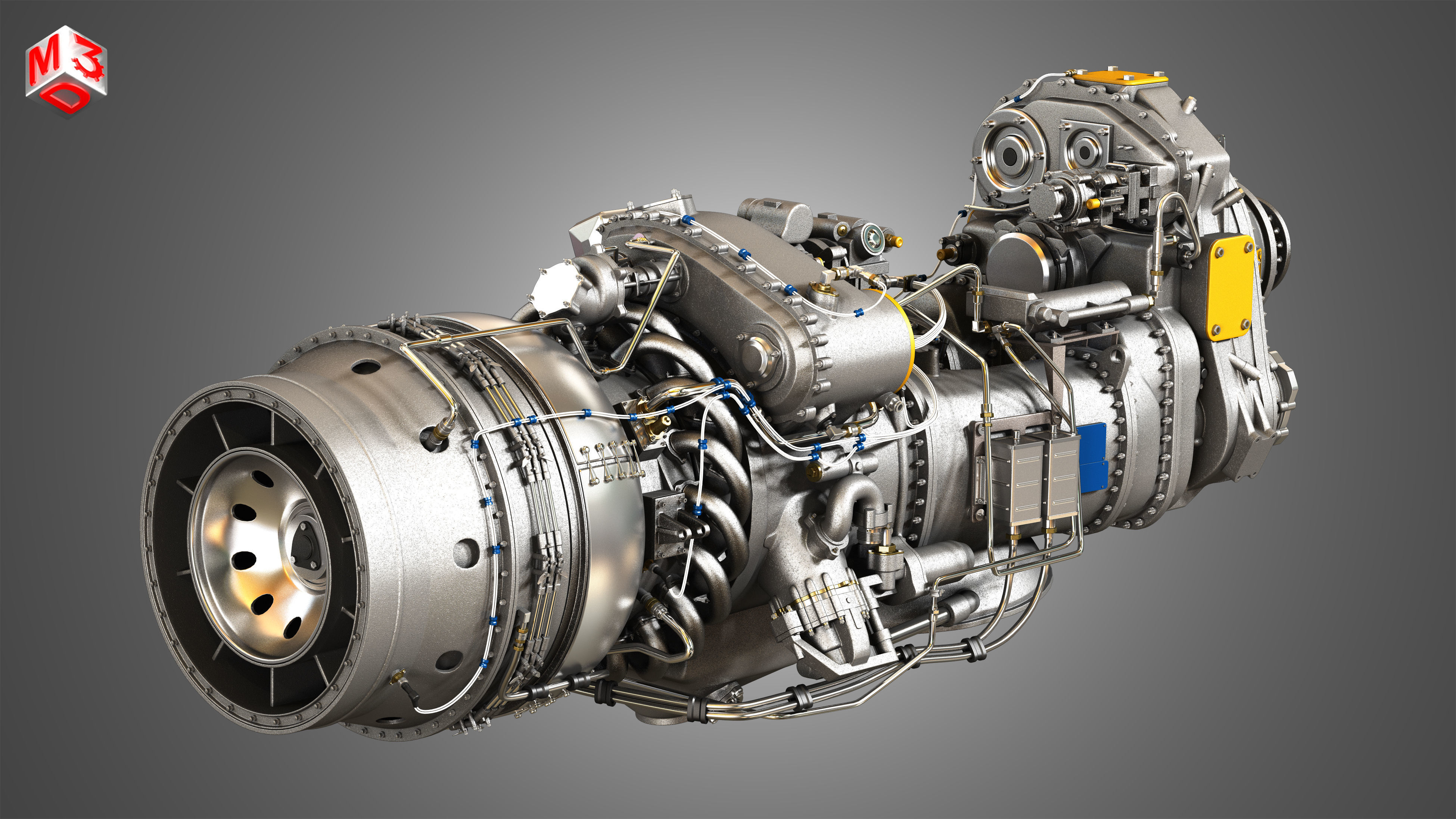 PW Canada - PW100 Turboprop Engine 3D model_2