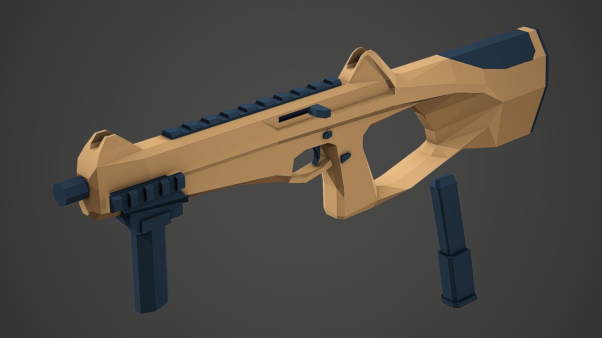 Stylized Beretta MX-4 SMG Low Poly Mobile Ready Low-poly 3D model_4