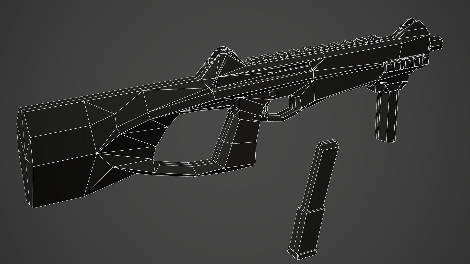 Stylized Beretta MX-4 SMG Low Poly Mobile Ready Low-poly 3D model_9