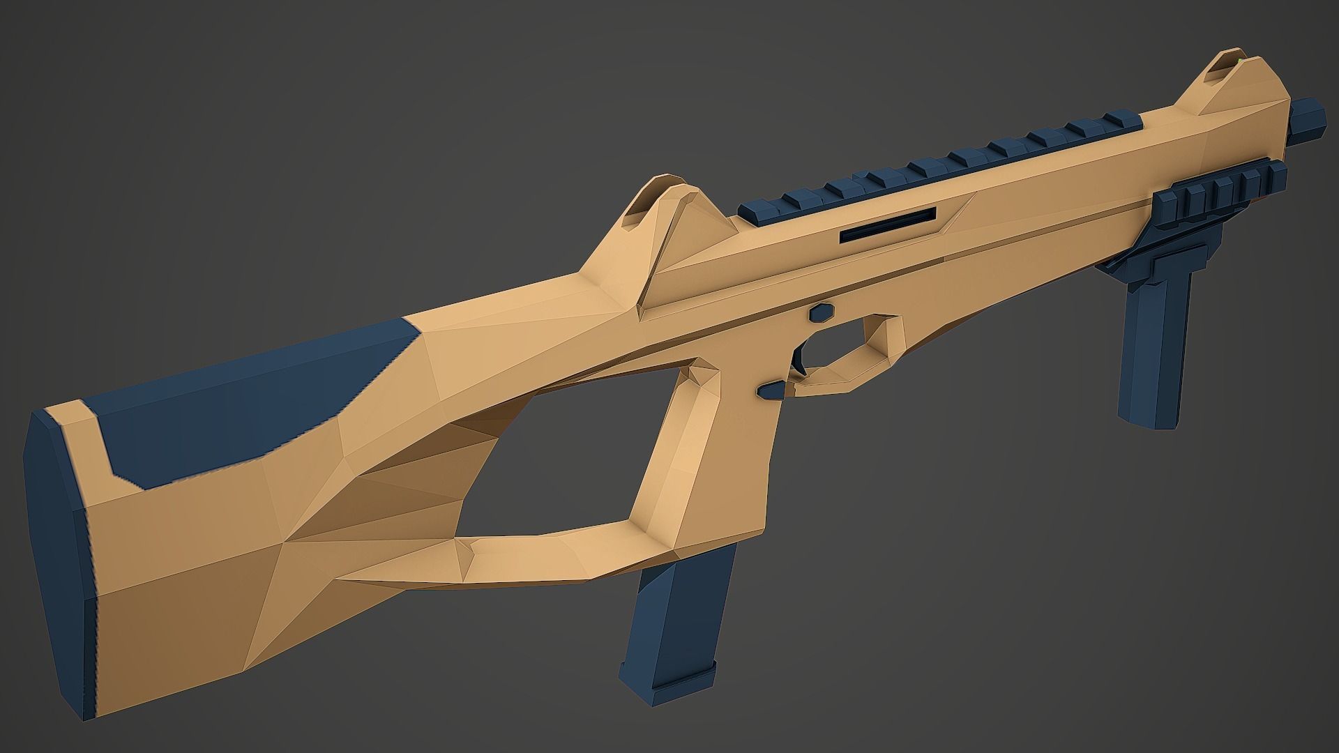 Stylized Beretta MX-4 SMG Low Poly Mobile Ready Low-poly 3D model_2