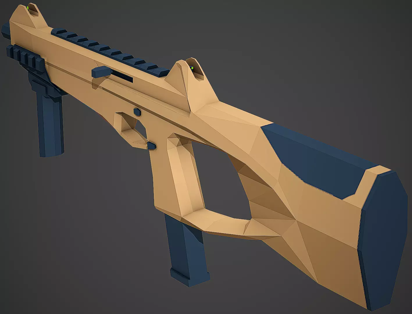 Stylized Beretta MX-4 SMG Low Poly Mobile Ready Low-poly 3D model_0