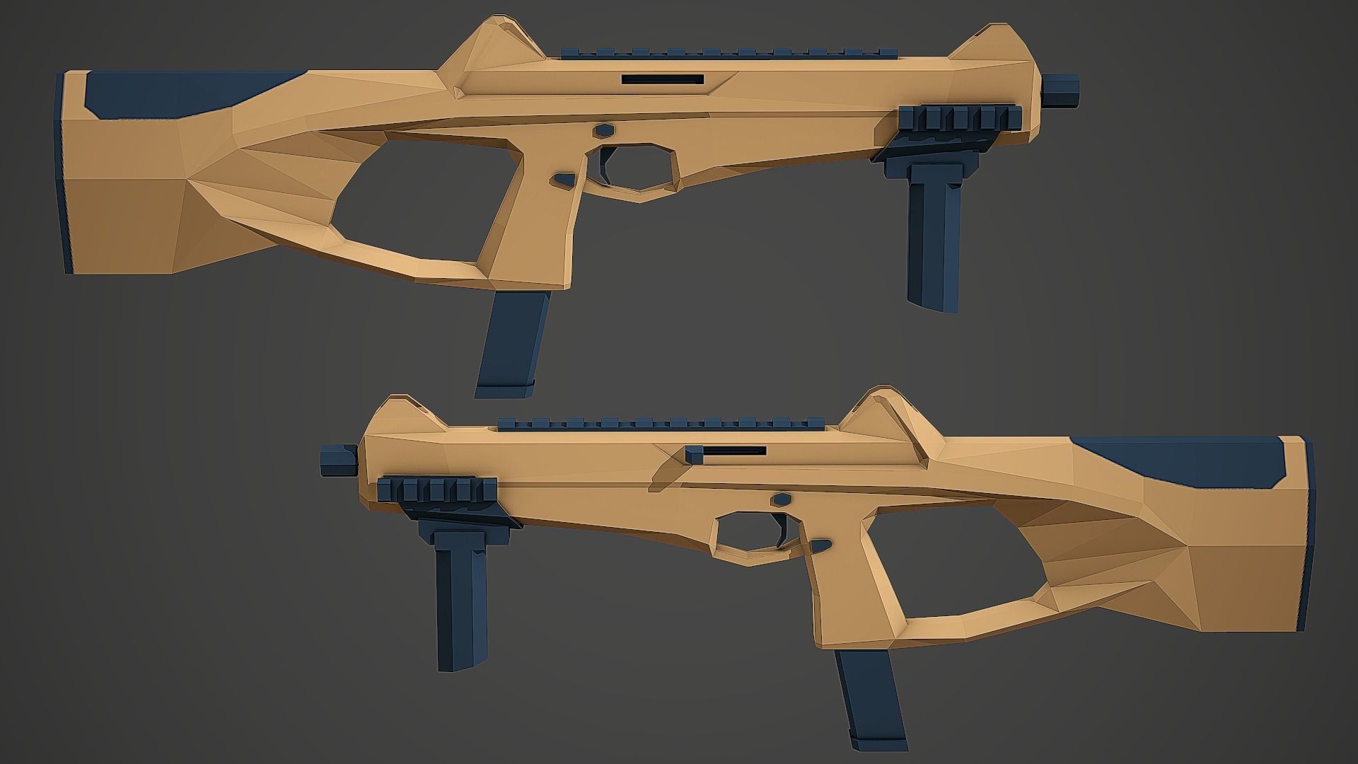 Stylized Beretta MX-4 SMG Low Poly Mobile Ready Low-poly 3D model_3