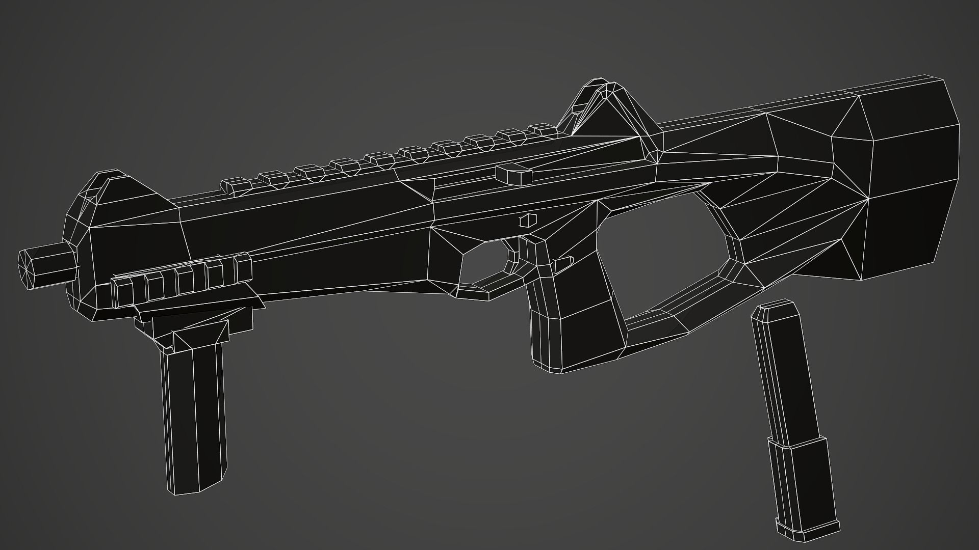 Stylized Beretta MX-4 SMG Low Poly Mobile Ready Low-poly 3D model_8