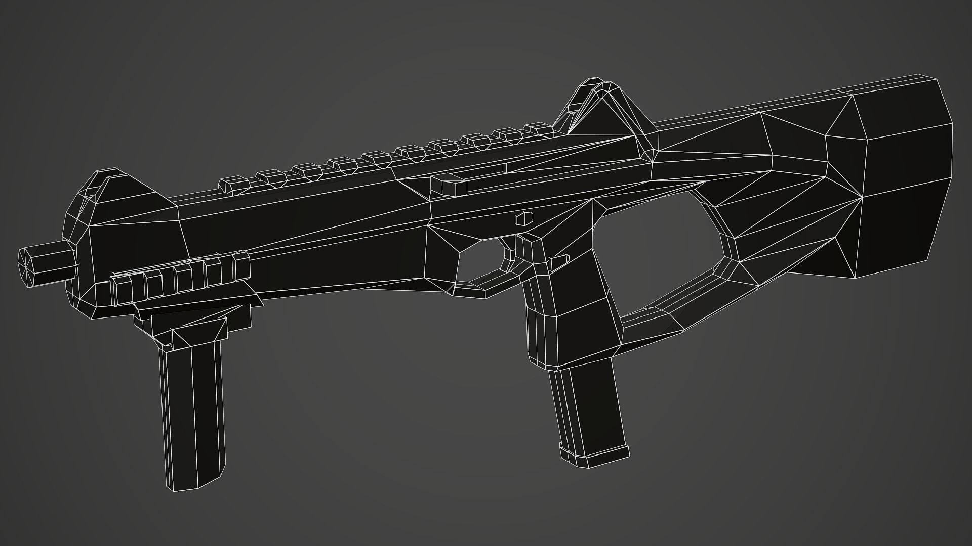 Stylized Beretta MX-4 SMG Low Poly Mobile Ready Low-poly 3D model_7