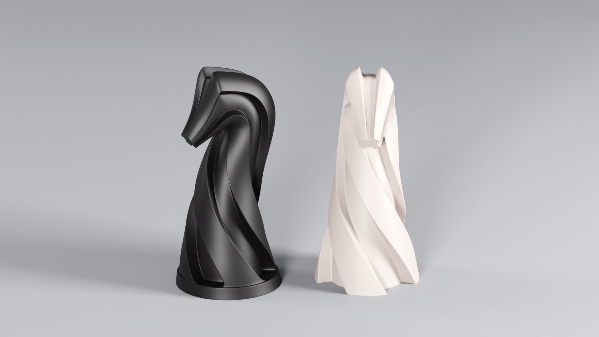 Chess set pieces spiral 3D print model_6