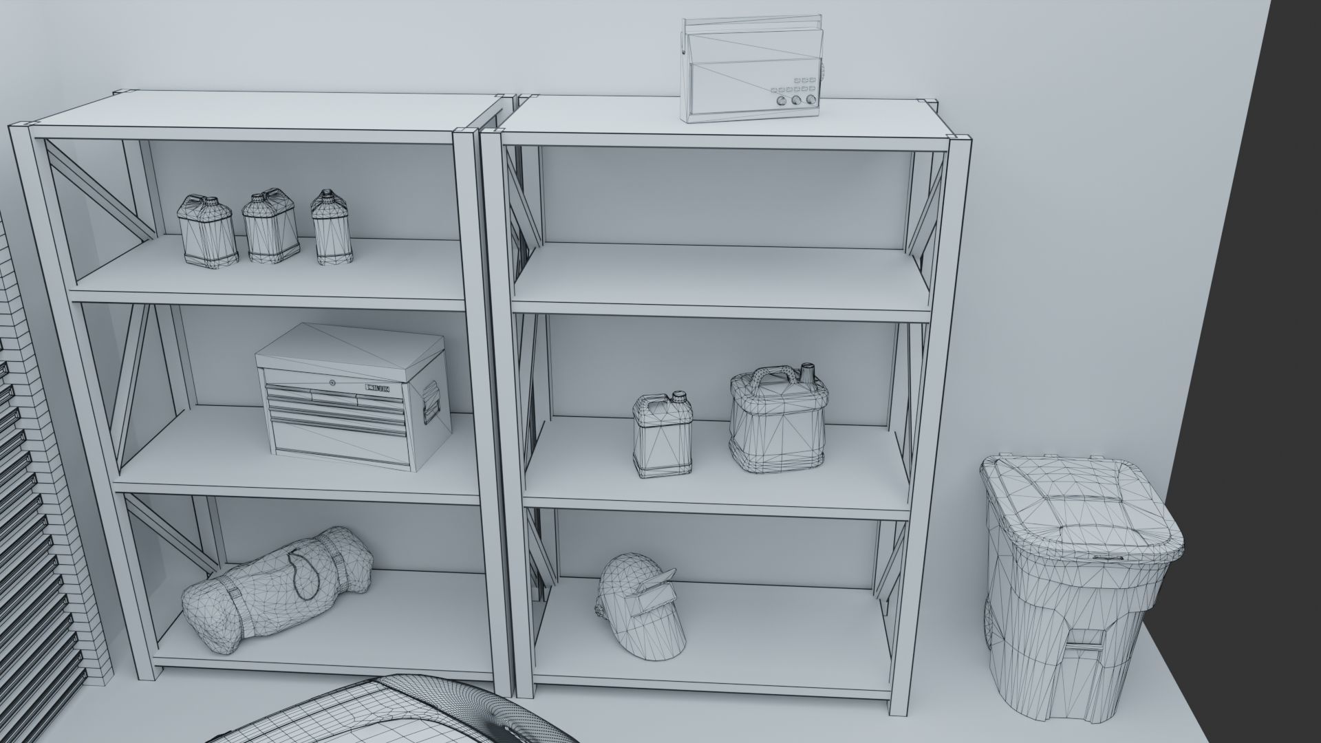 Car Garage with Tools 3D model_12