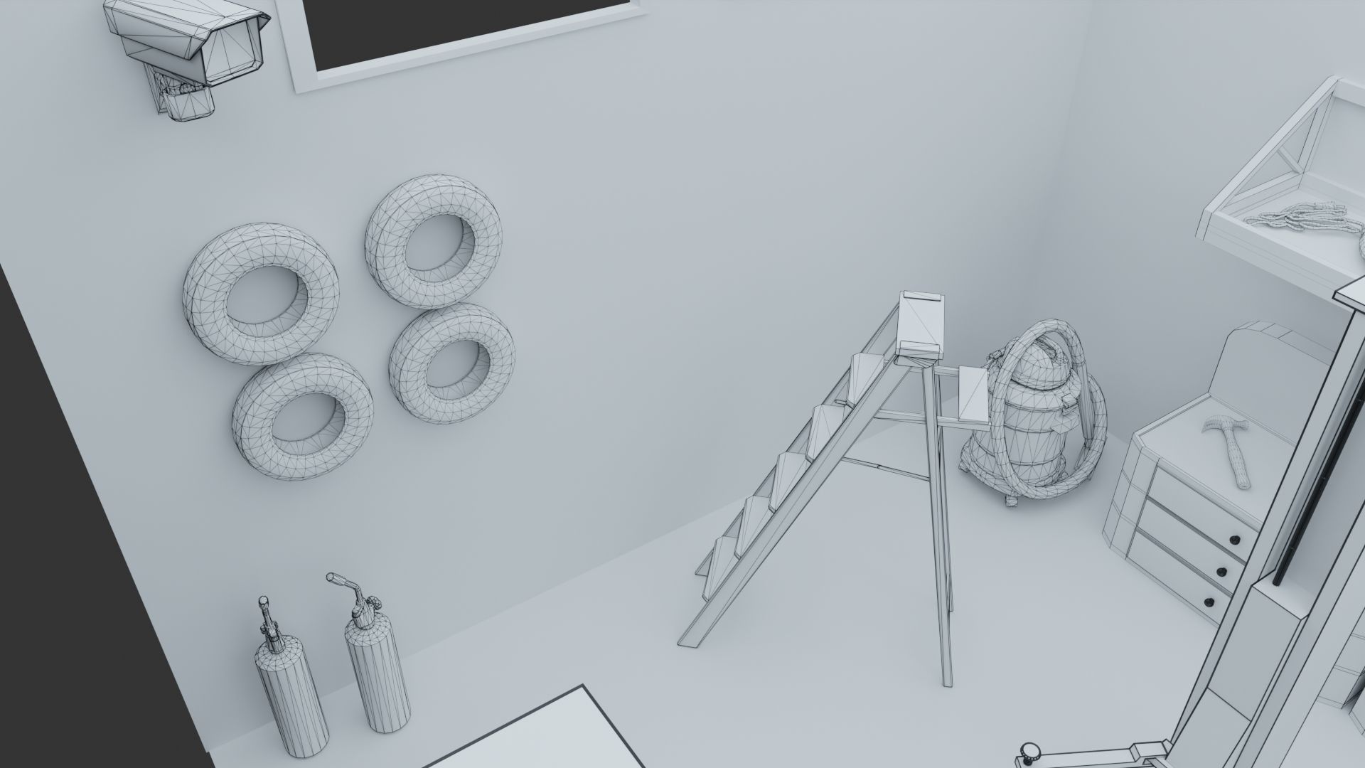 Car Garage with Tools 3D model_9
