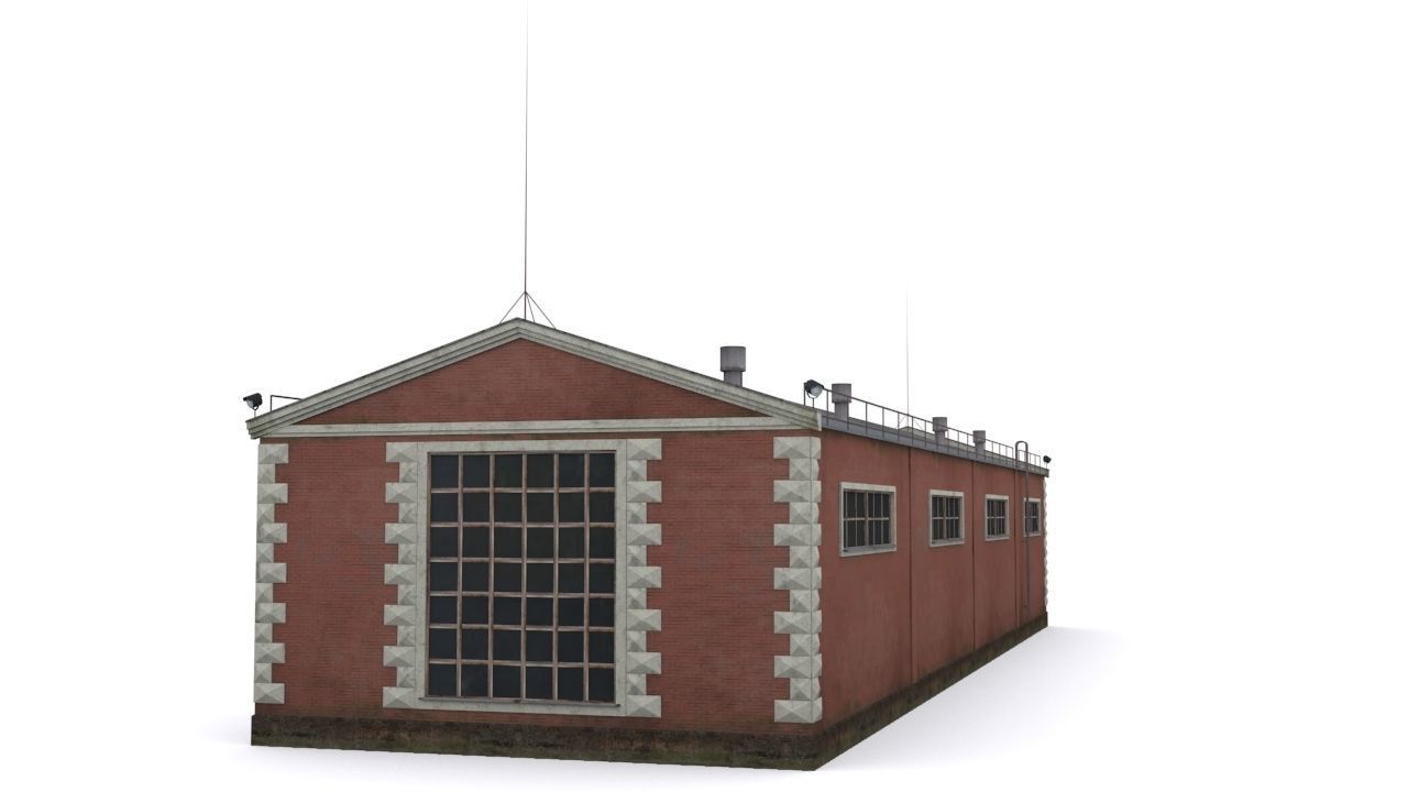 old factory floor Low-poly 3D model_3