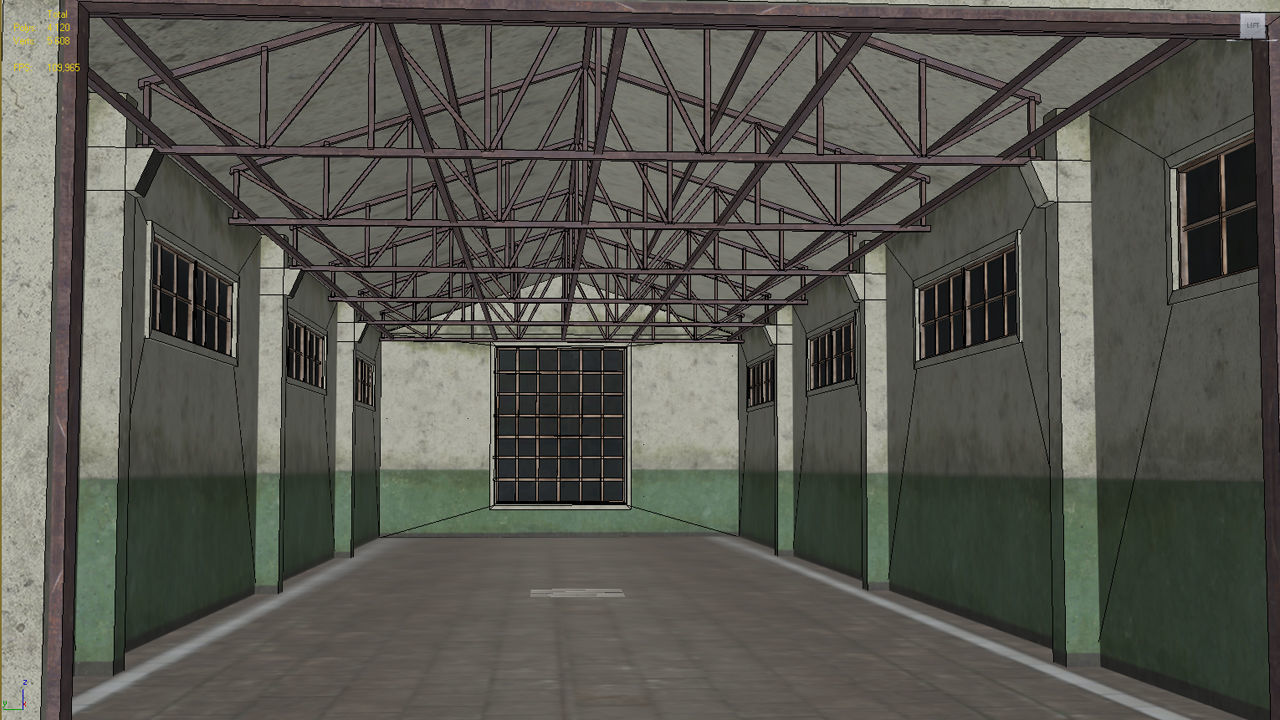 old factory floor Low-poly 3D model_6