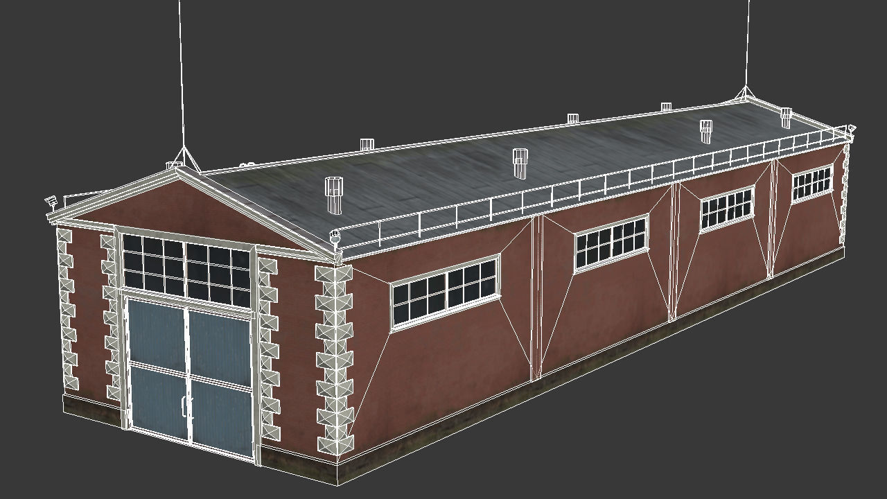 old factory floor Low-poly 3D model_7