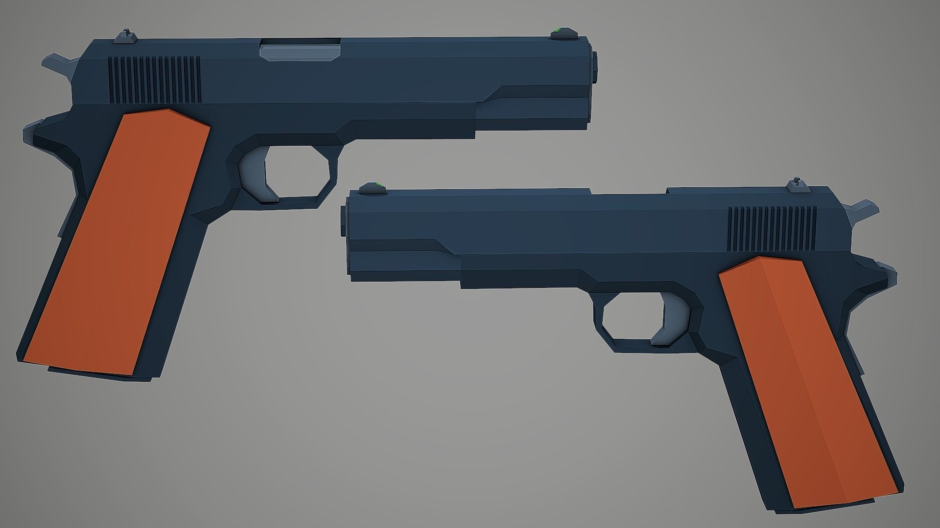 Stylized Colt 1911 Pistol Low Poly Mobile Ready Low-poly 3D model_3