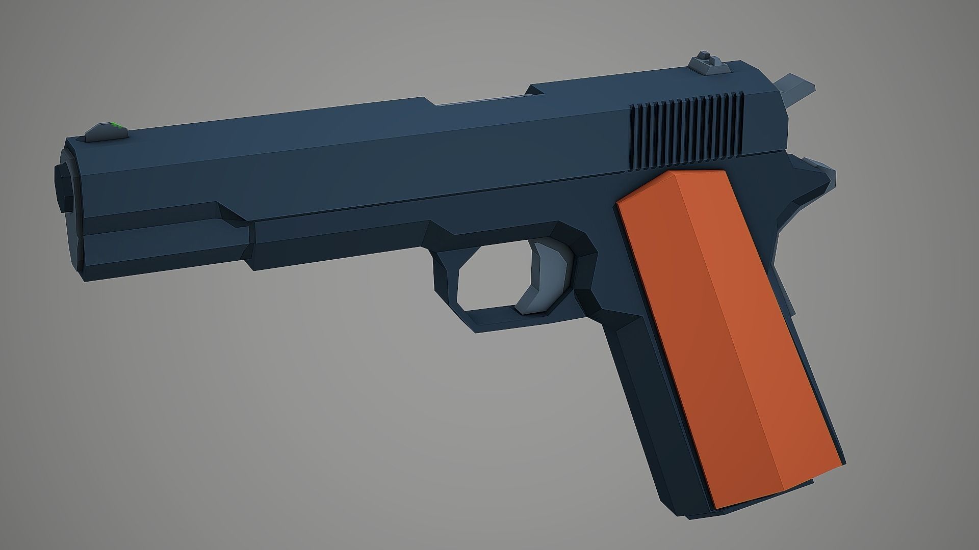 Stylized Colt 1911 Pistol Low Poly Mobile Ready Low-poly 3D model_2