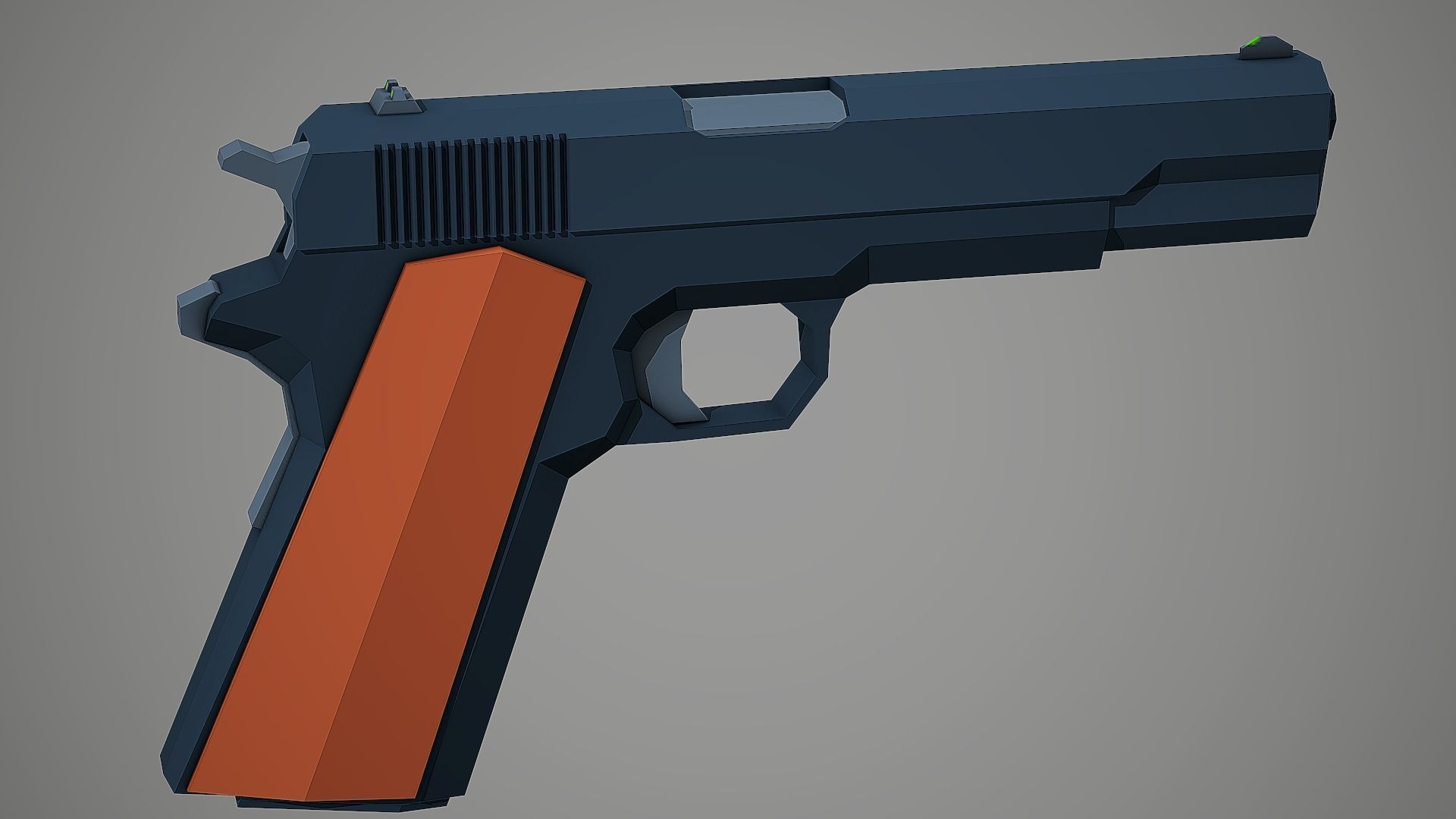 Stylized Colt 1911 Pistol Low Poly Mobile Ready Low-poly 3D model_1