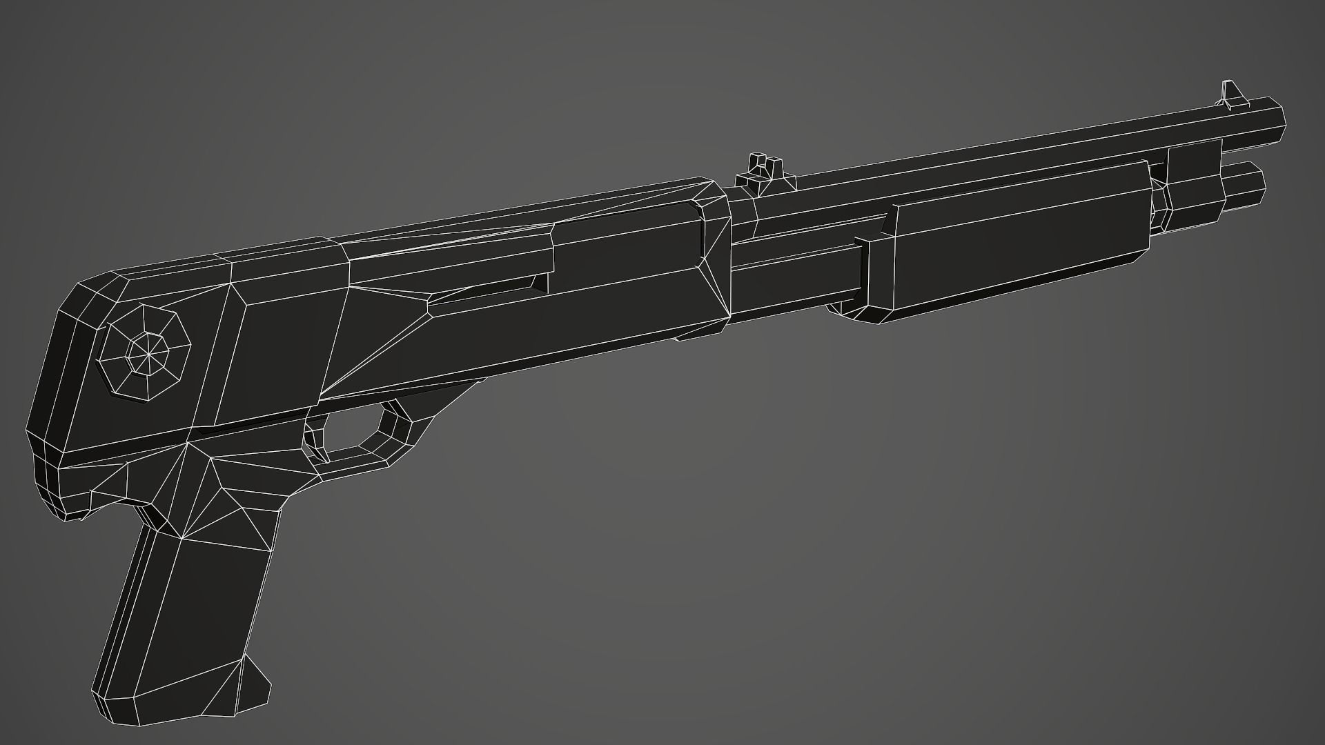 Stylized M56B Shotgun Low Poly Mobile Ready Low-poly 3D model_6