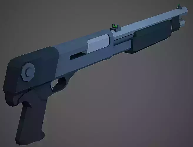 Stylized M56B Shotgun Low Poly Mobile Ready
